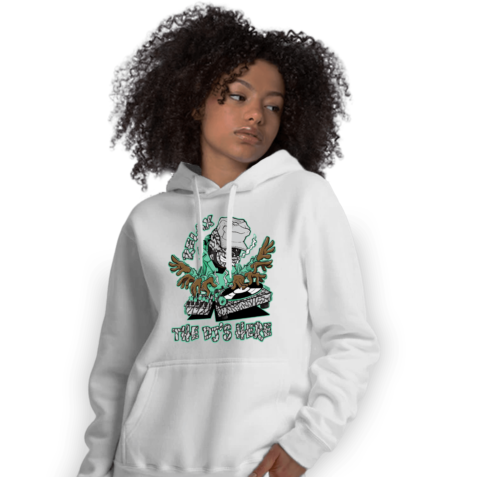 Green Glow 3s Hoodie Match BER The DJ Here - NastyJamz