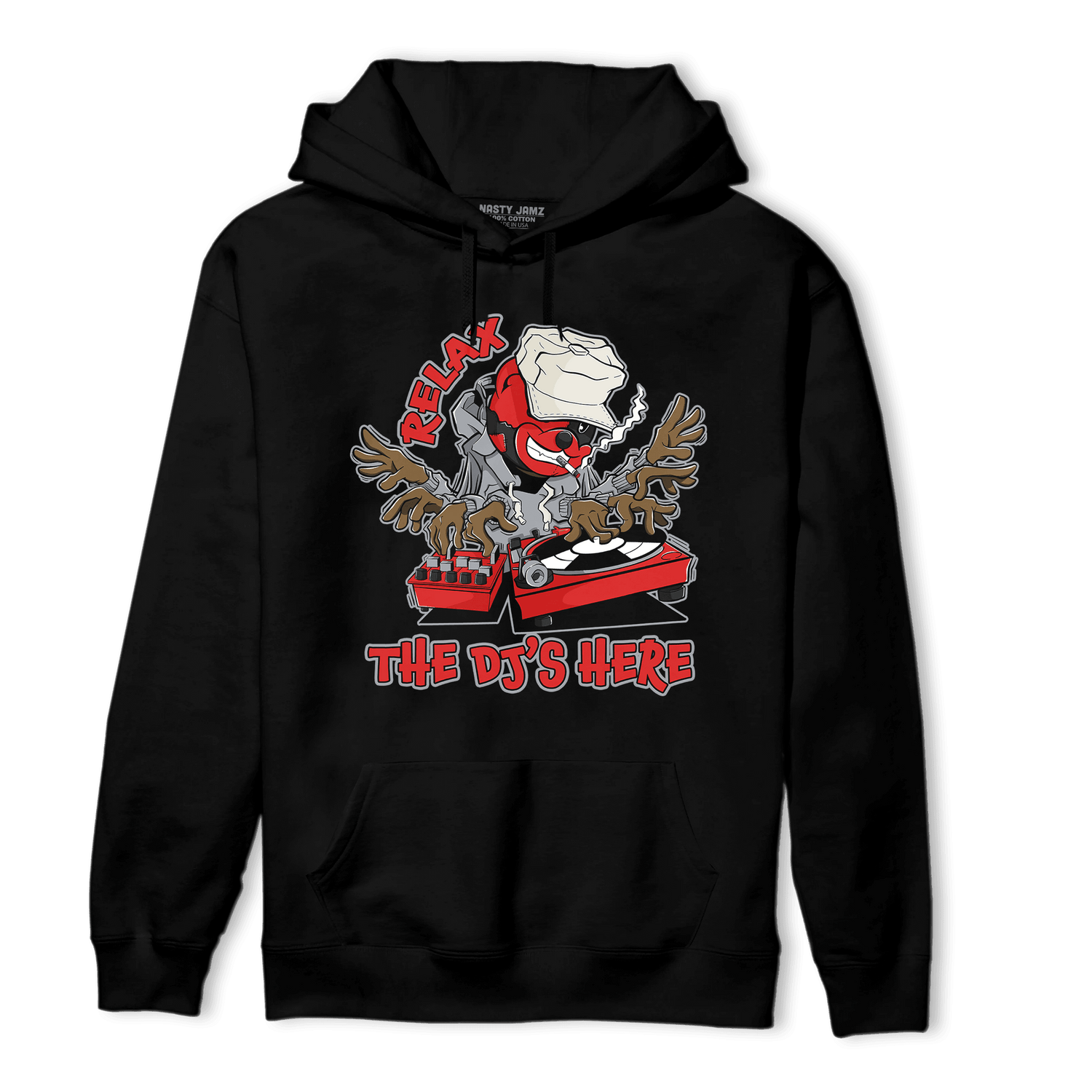 Bred Reimagined 4s Hoodie Match BER The DJ Here - NastyJamz