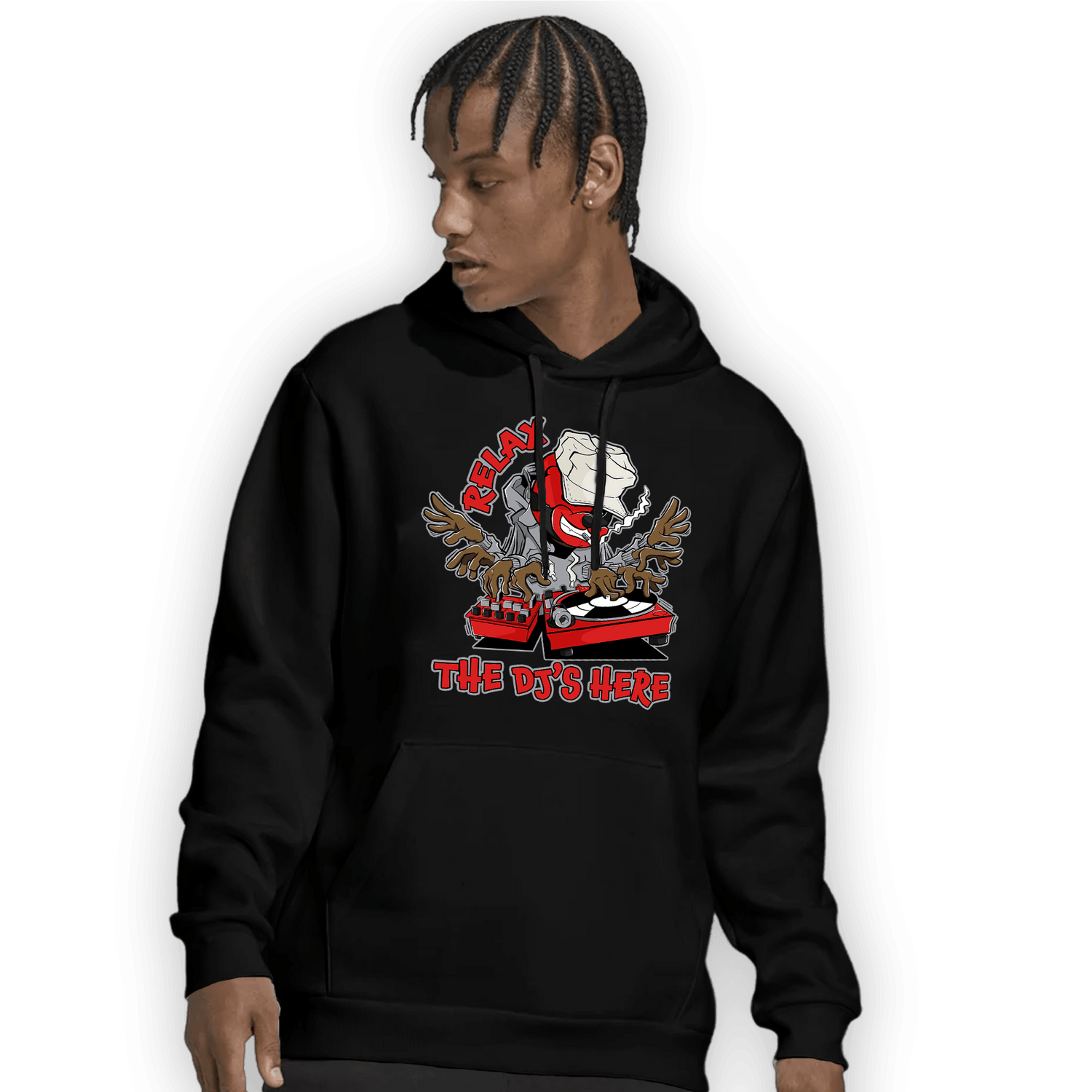 Bred Reimagined 4s Hoodie Match BER The DJ Here - NastyJamz