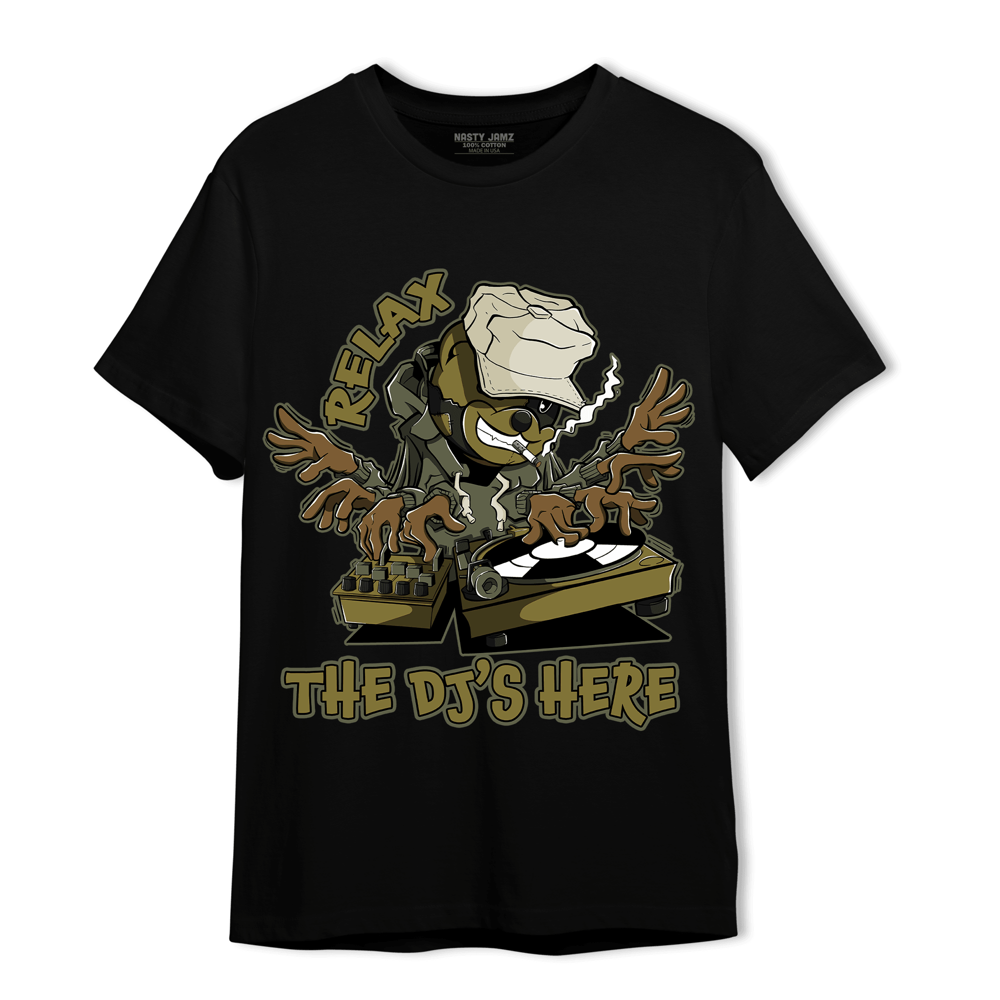 SE Craft Medium Olive 4s T Shirt Match BER The DJ Here - NastyJamz