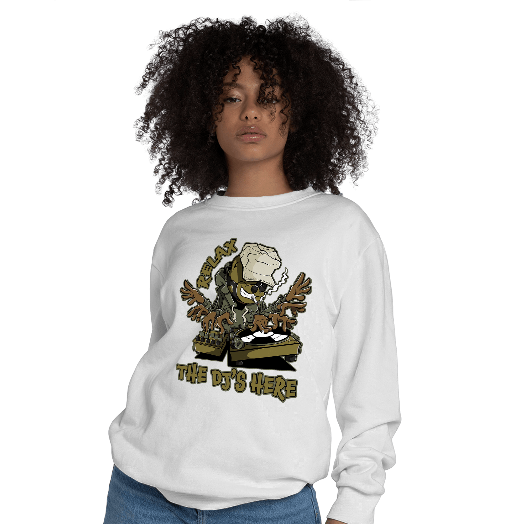 SE Craft Medium Olive 4s Sweatshirt Match BER The DJ Here - NastyJamz