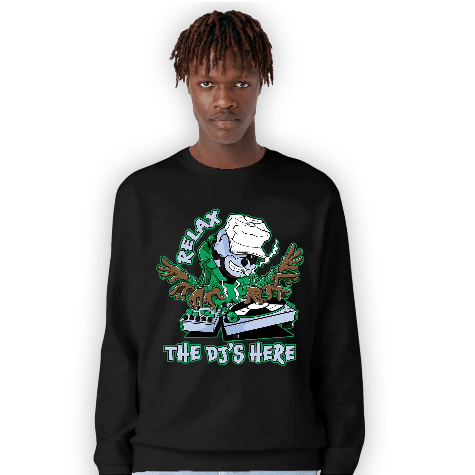 Lucky Green 5s Sweatshirt Match BER The DJ Here - NastyJamz