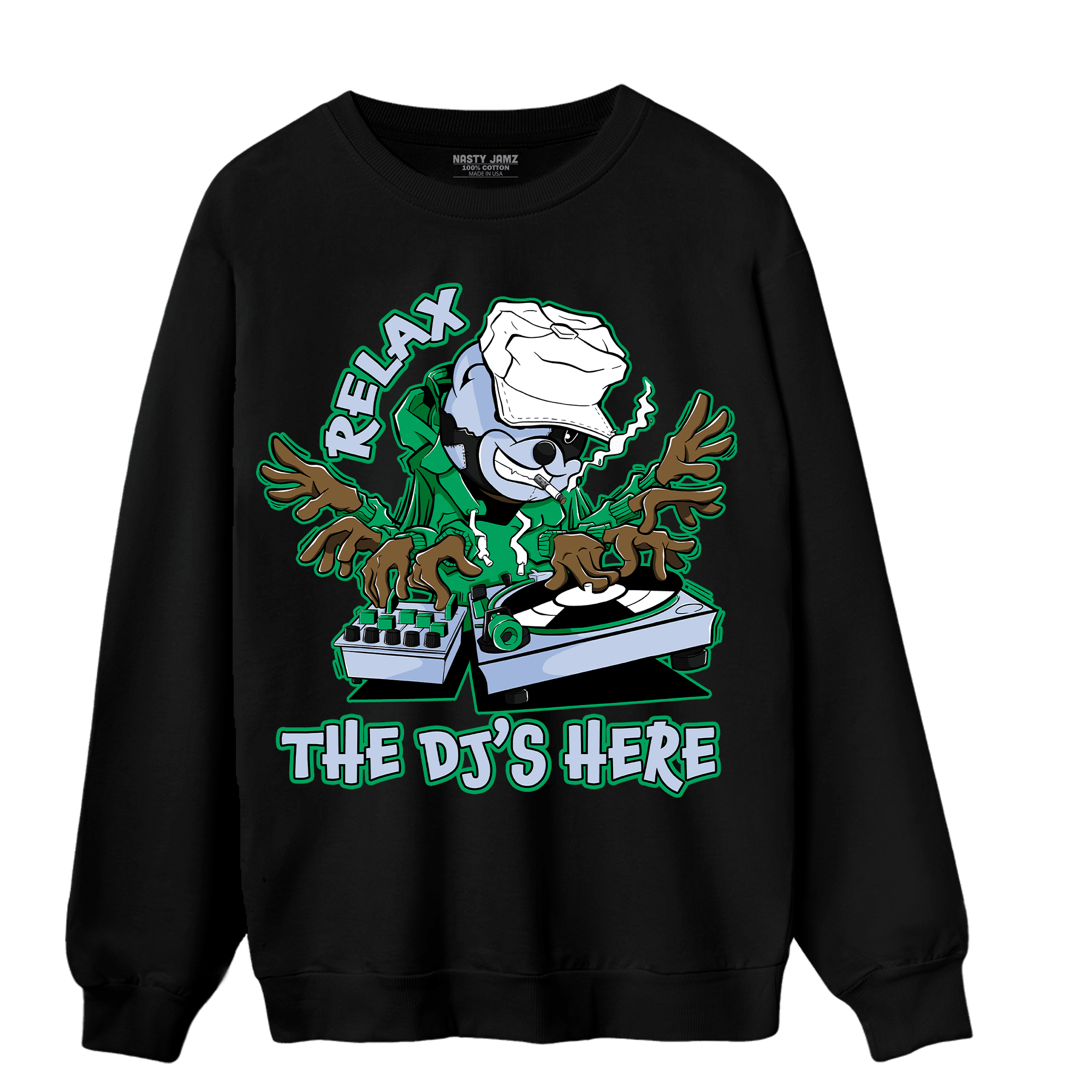 Lucky Green 5s Sweatshirt Match BER The DJ Here - NastyJamz