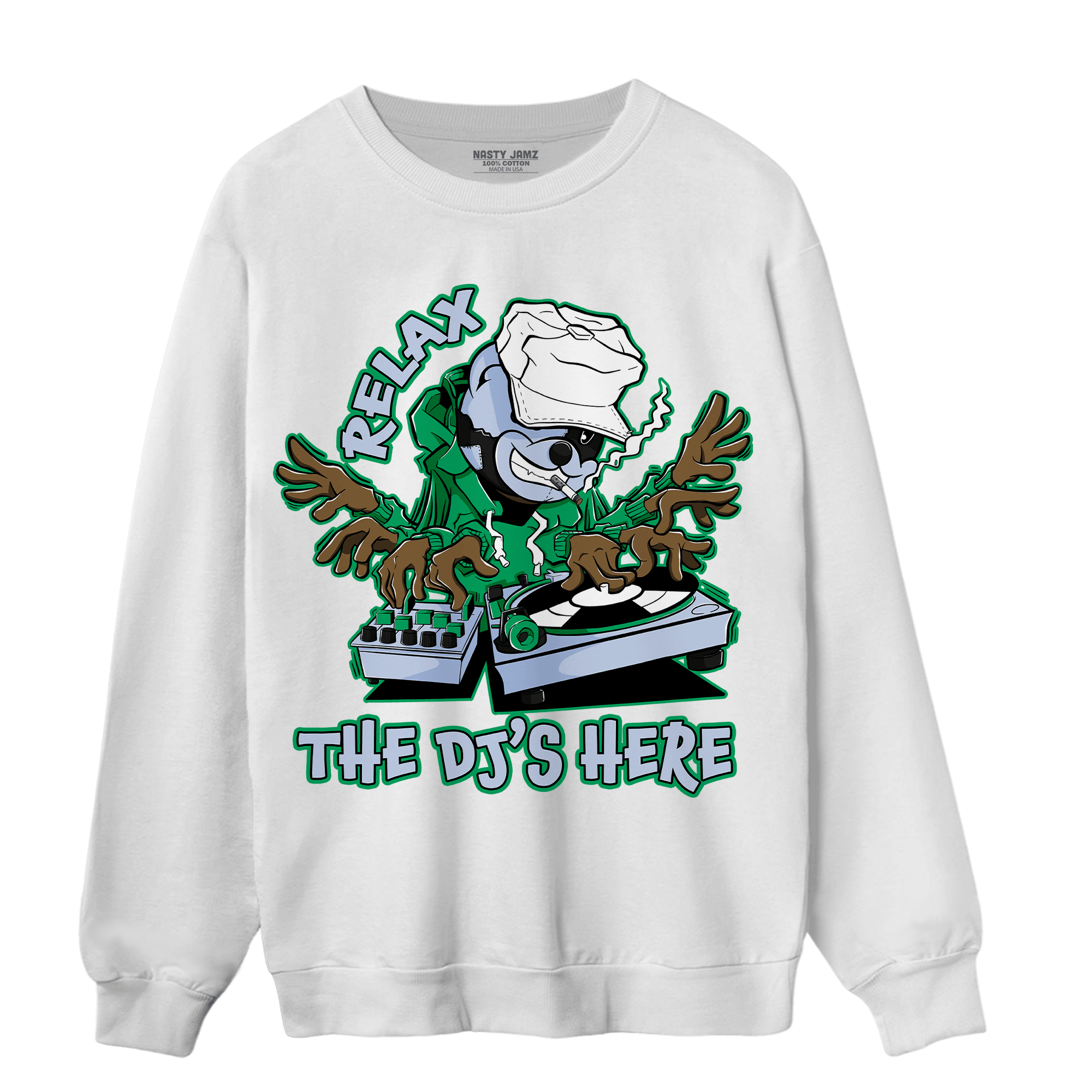 Lucky Green 5s Sweatshirt Match BER The DJ Here - NastyJamz