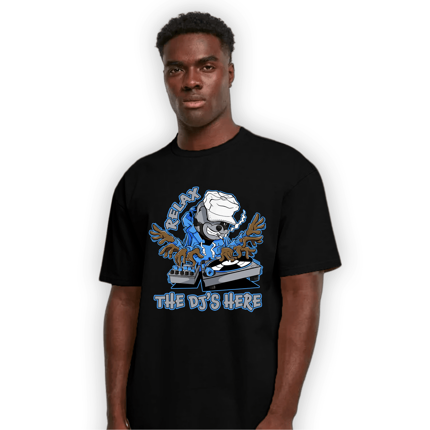 University Blue 5s T Shirt Match BER The DJ Here - NastyJamz