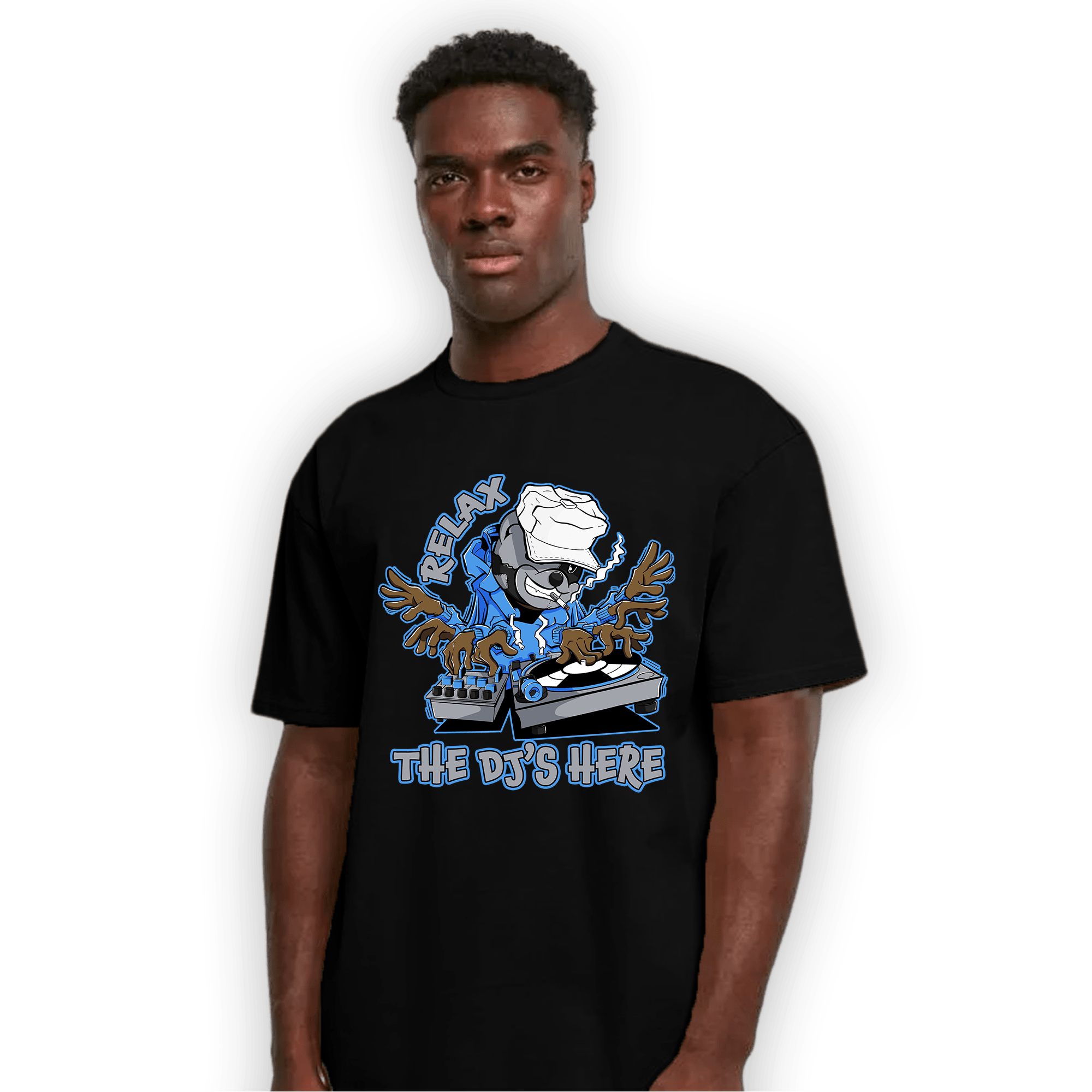 University Blue 5s T Shirt Match BER The DJ Here - NastyJamz