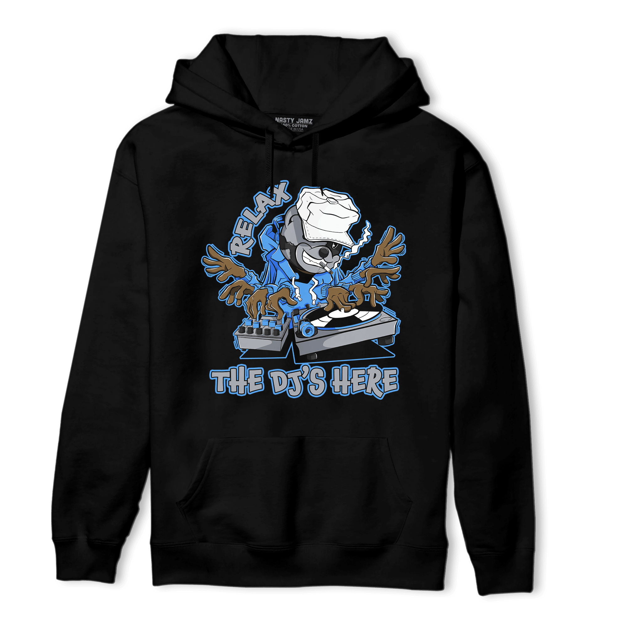 University Blue 5s Hoodie Match BER The DJ Here - NastyJamz