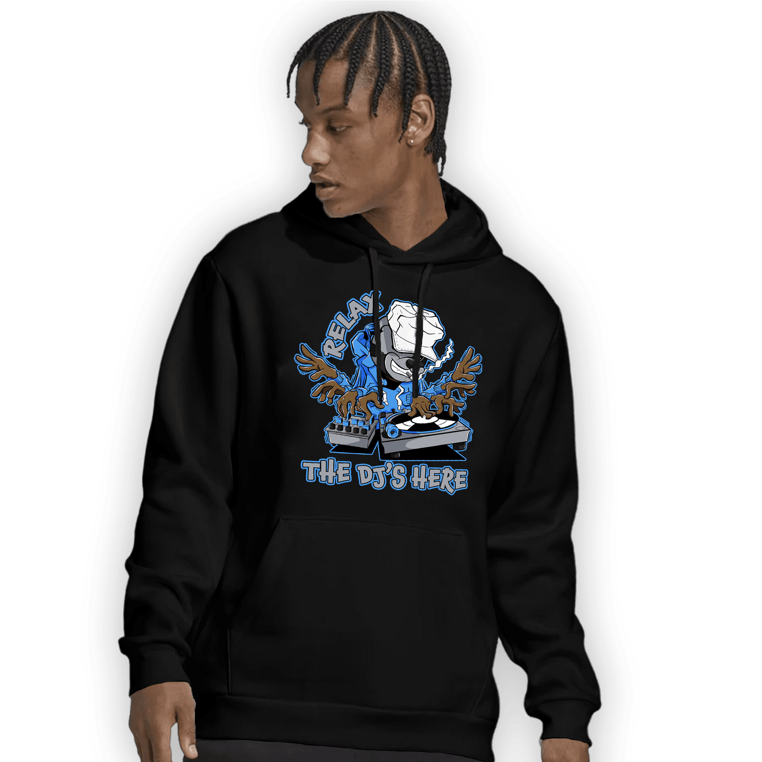 University Blue 5s Hoodie Match BER The DJ Here - NastyJamz