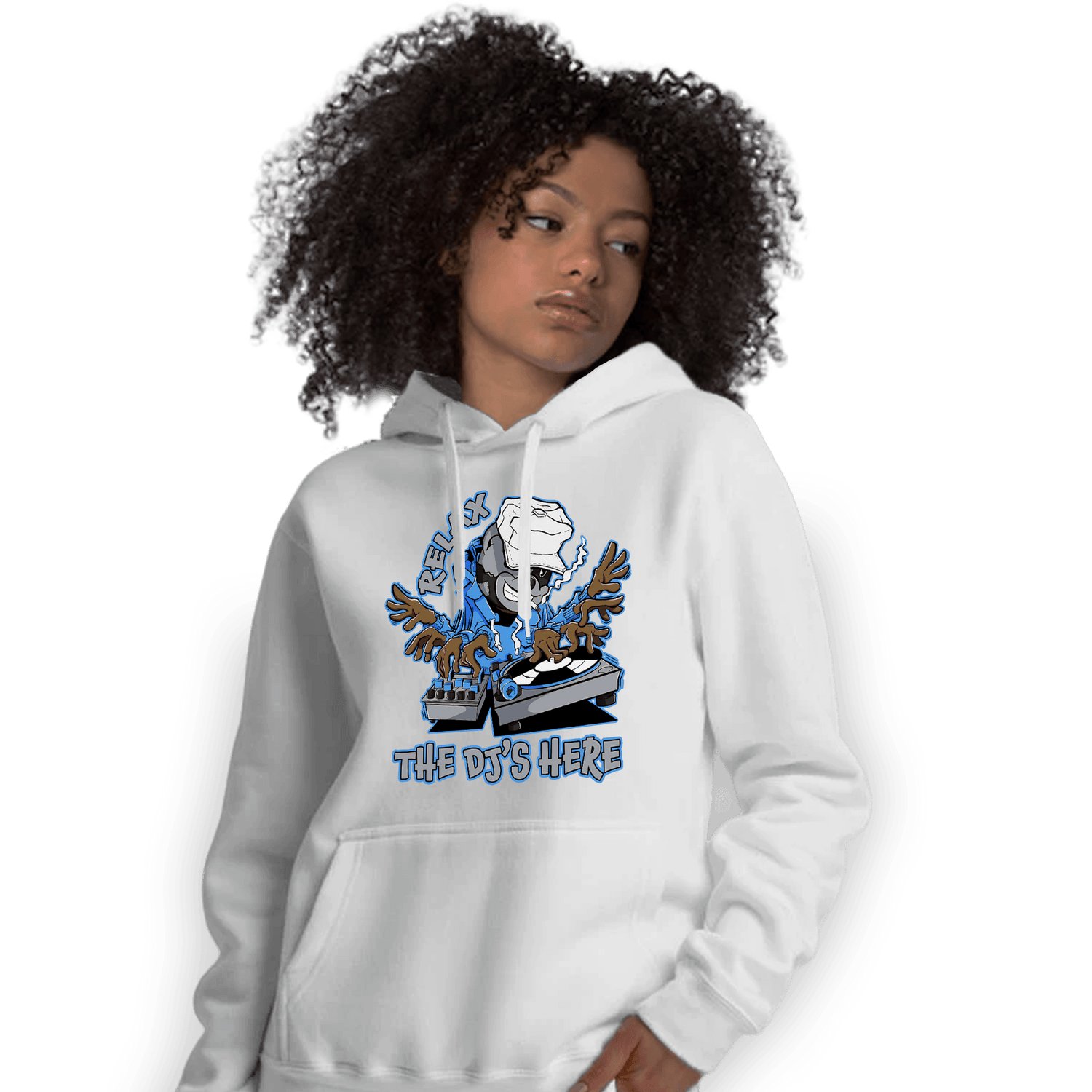 University Blue 5s Hoodie Match BER The DJ Here - NastyJamz