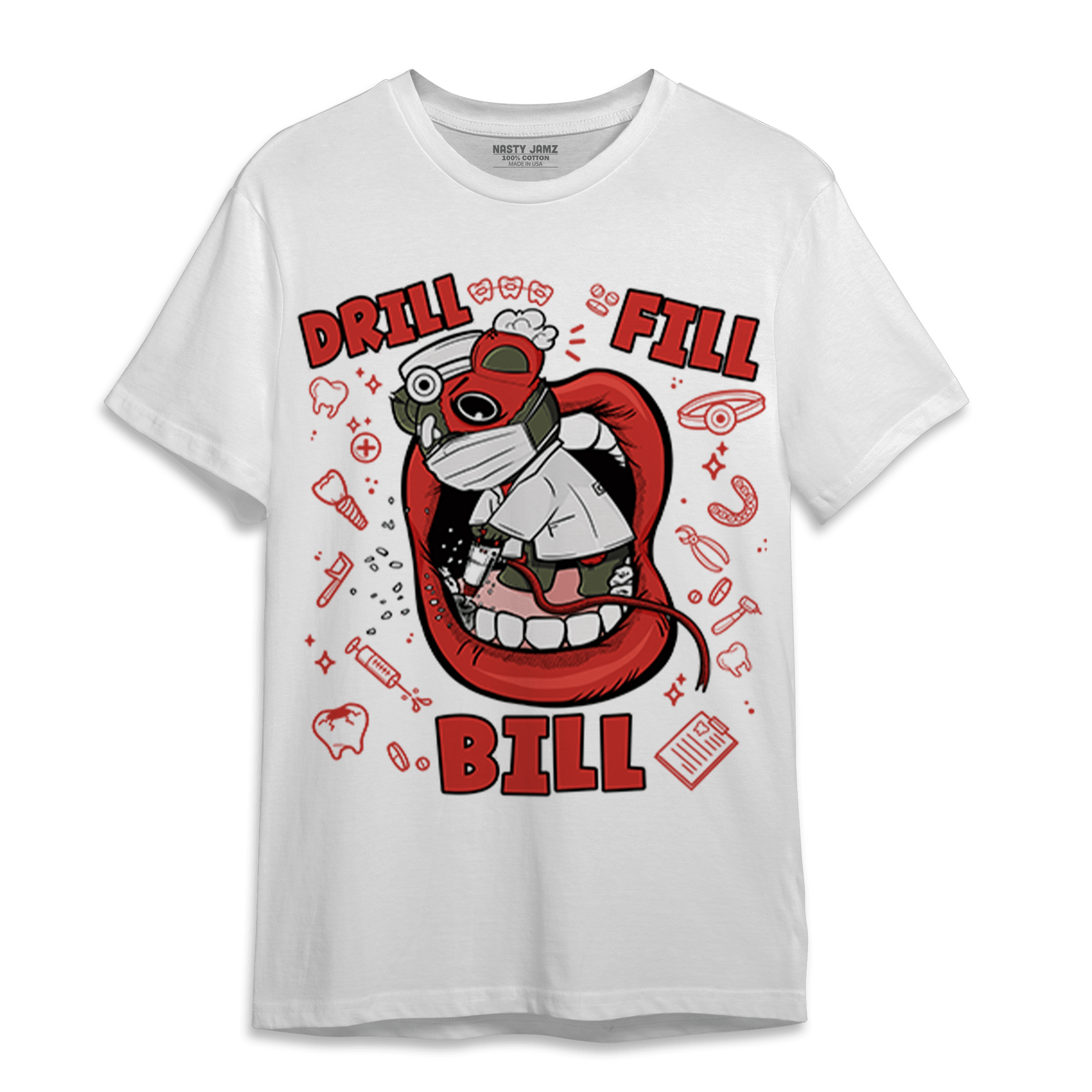 Dunk Low Mystic Red T Shirt Match BER The Dentist - NastyJamz