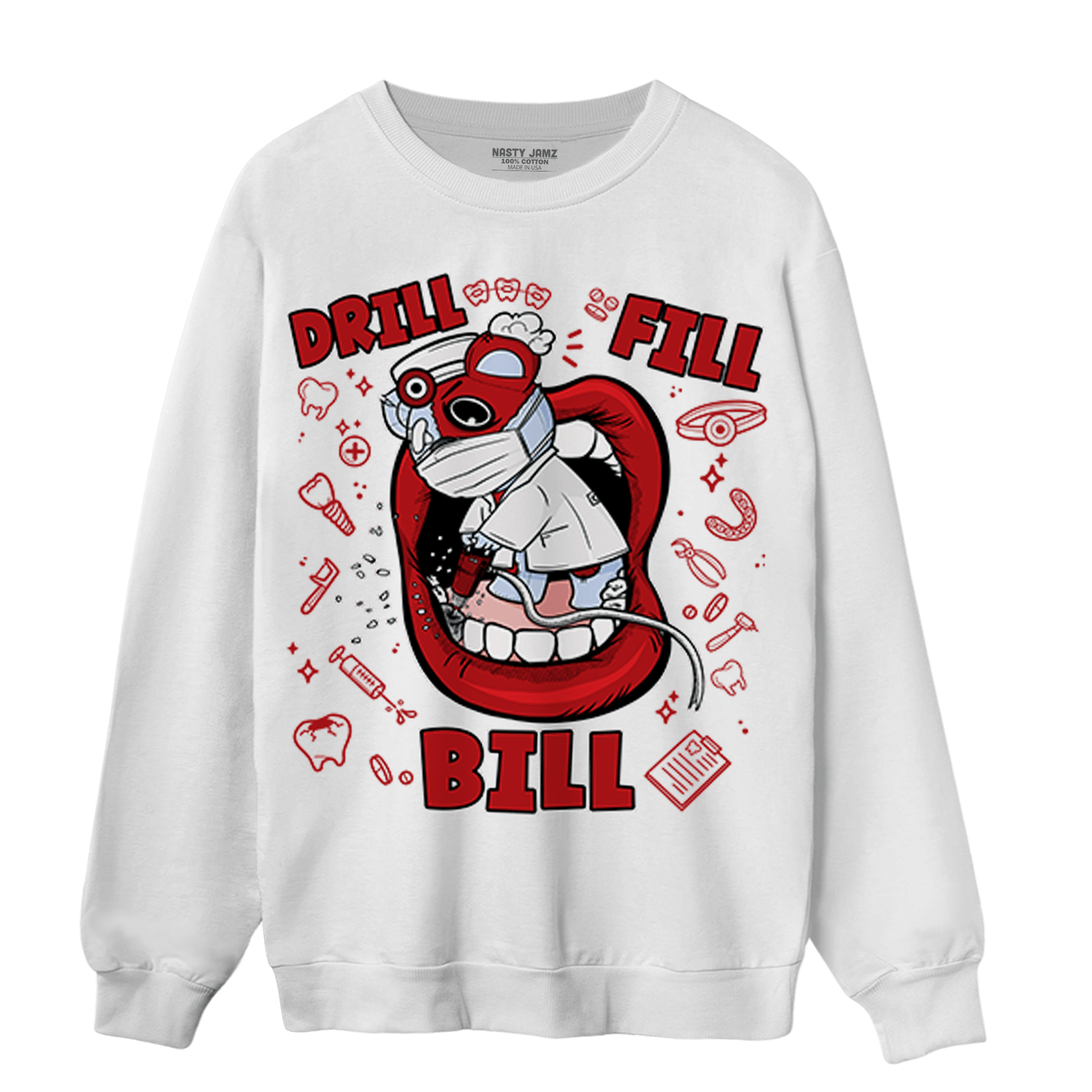 Cherry 11s Sweatshirt Match BER The Dentist - NastyJamz
