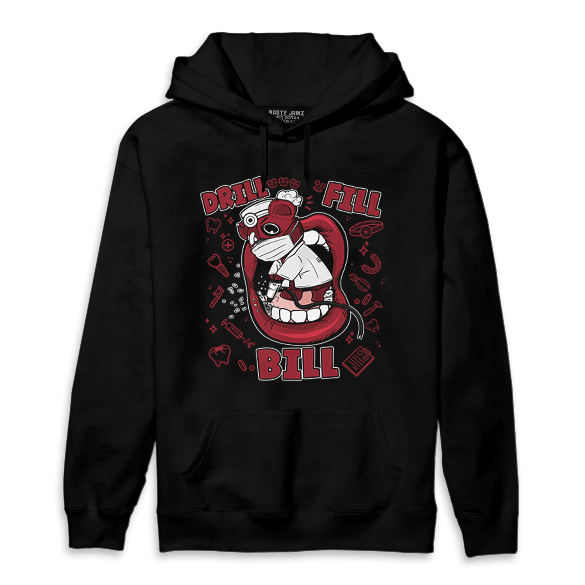 Cherry 12s Hoodie Match BER The Dentist - NastyJamz
