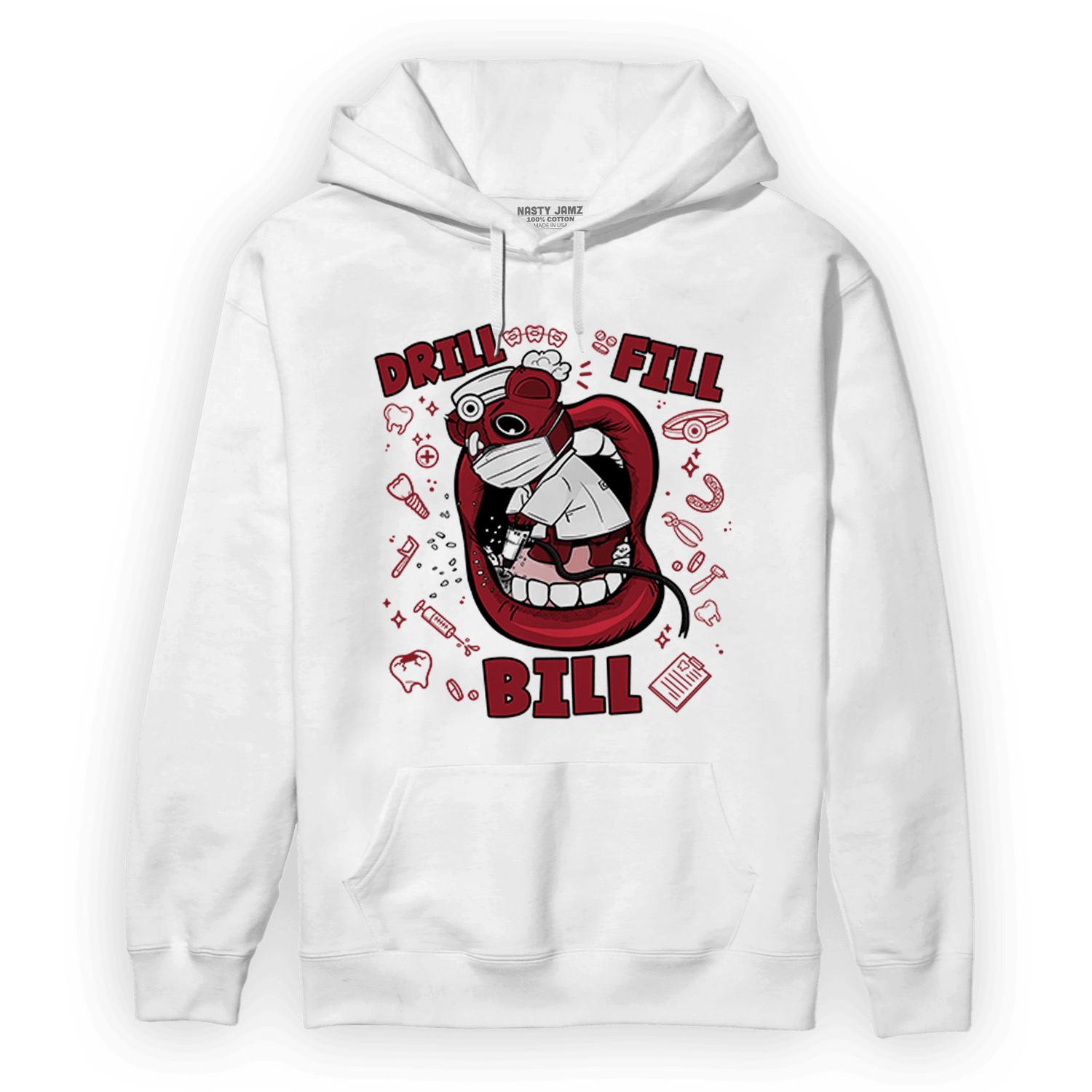 Cherry 12s Hoodie Match BER The Dentist - NastyJamz
