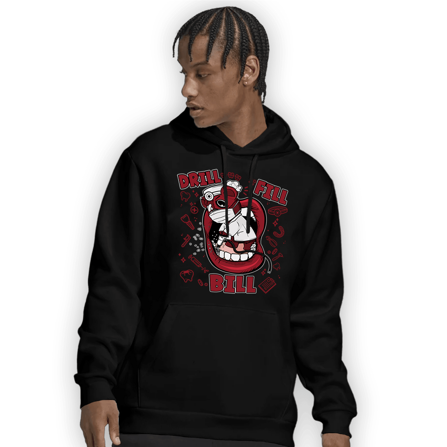 Cherry 12s Hoodie Match BER The Dentist - NastyJamz