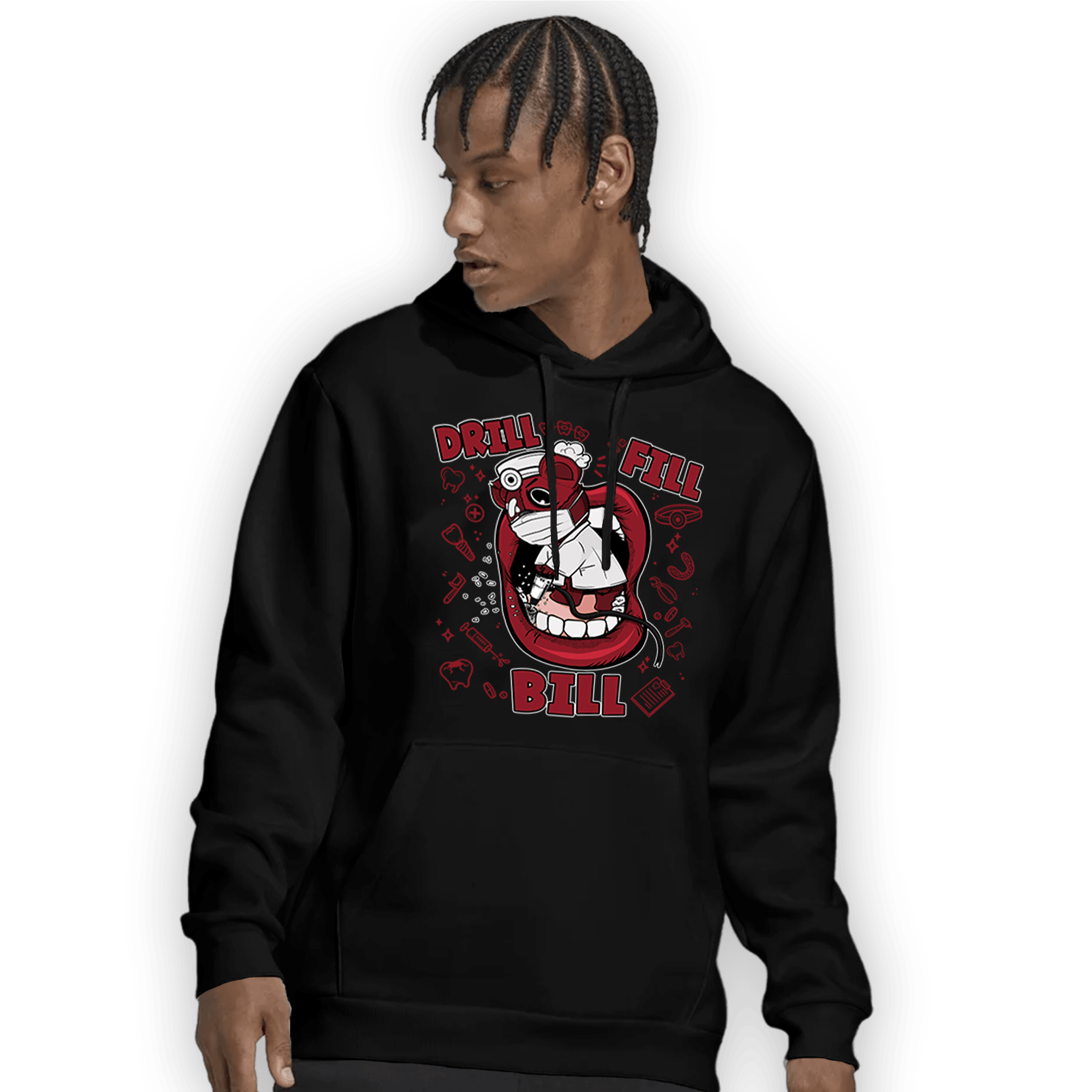 Cherry 12s Hoodie Match BER The Dentist - NastyJamz