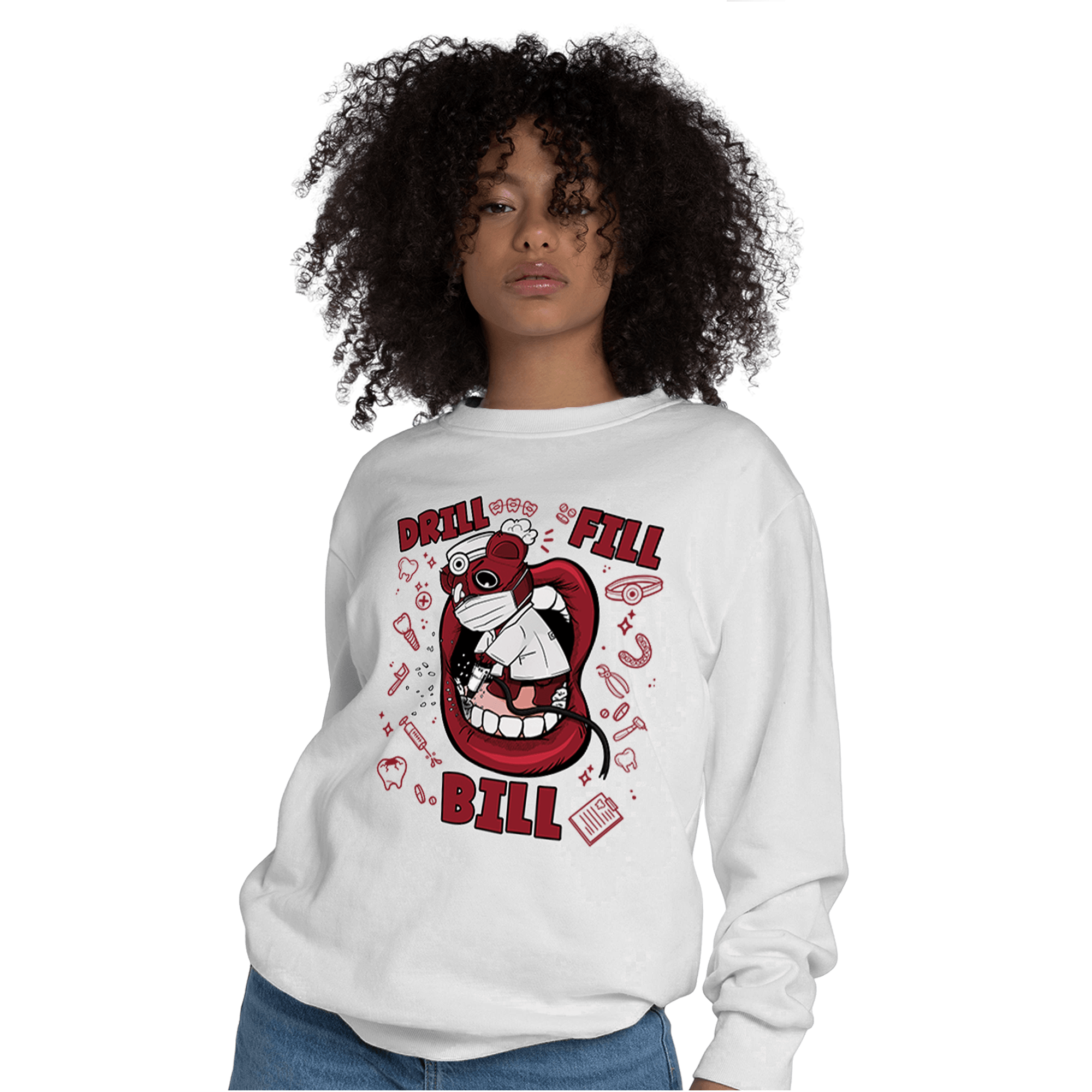 Cherry 12s Sweatshirt Match BER The Dentist - NastyJamz
