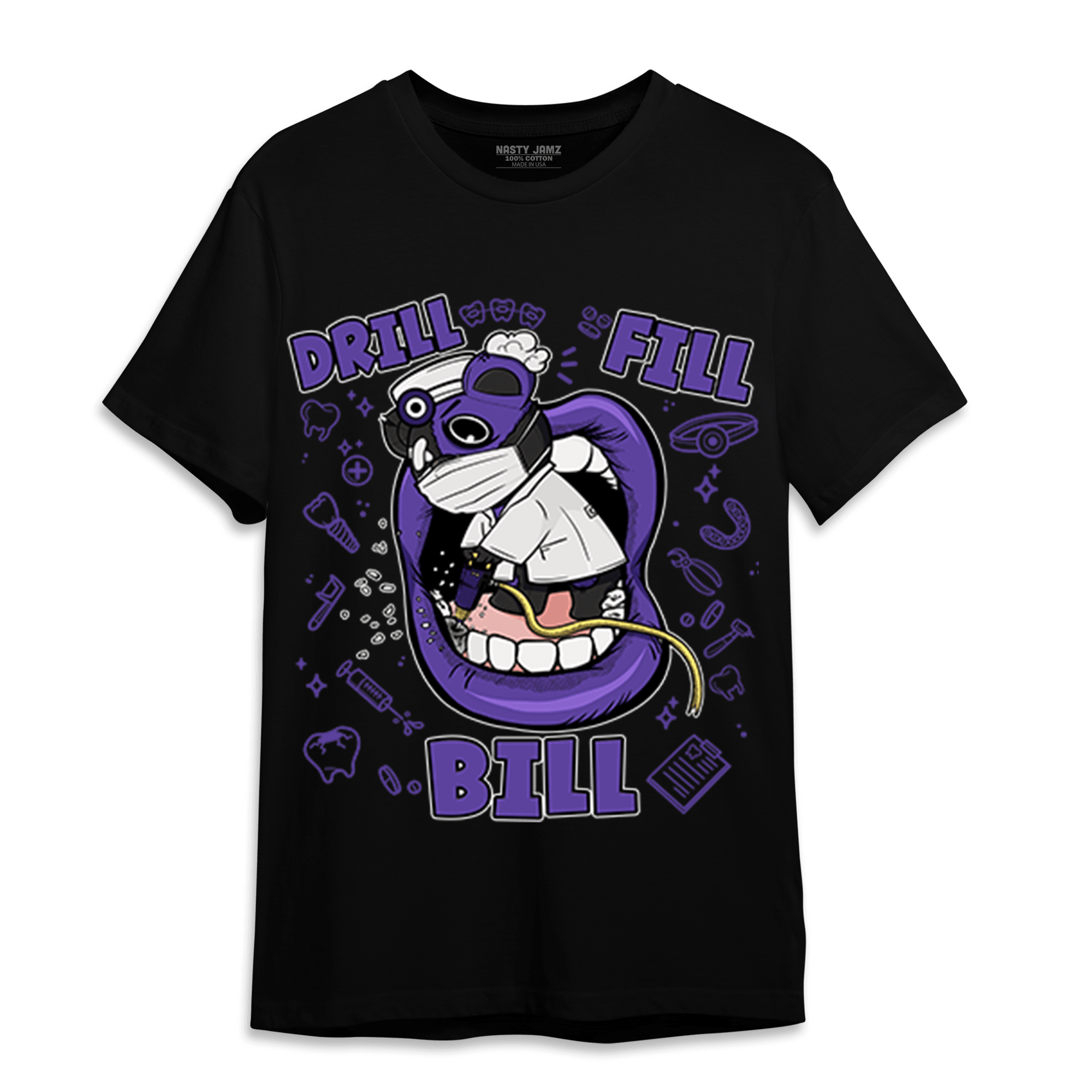 Field Purple 12s T Shirt Match BER The Dentist - NastyJamz