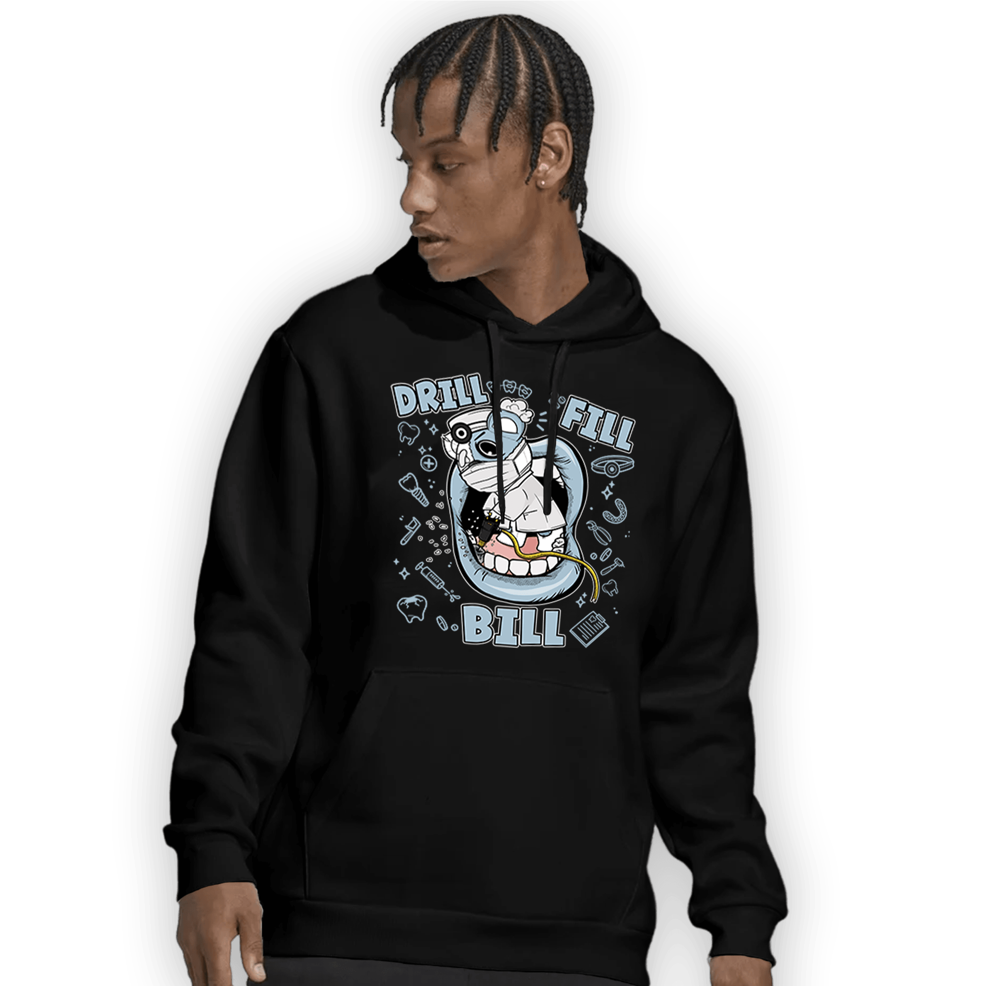 Blue Grey 13s Hoodie Match BER The Dentist - NastyJamz