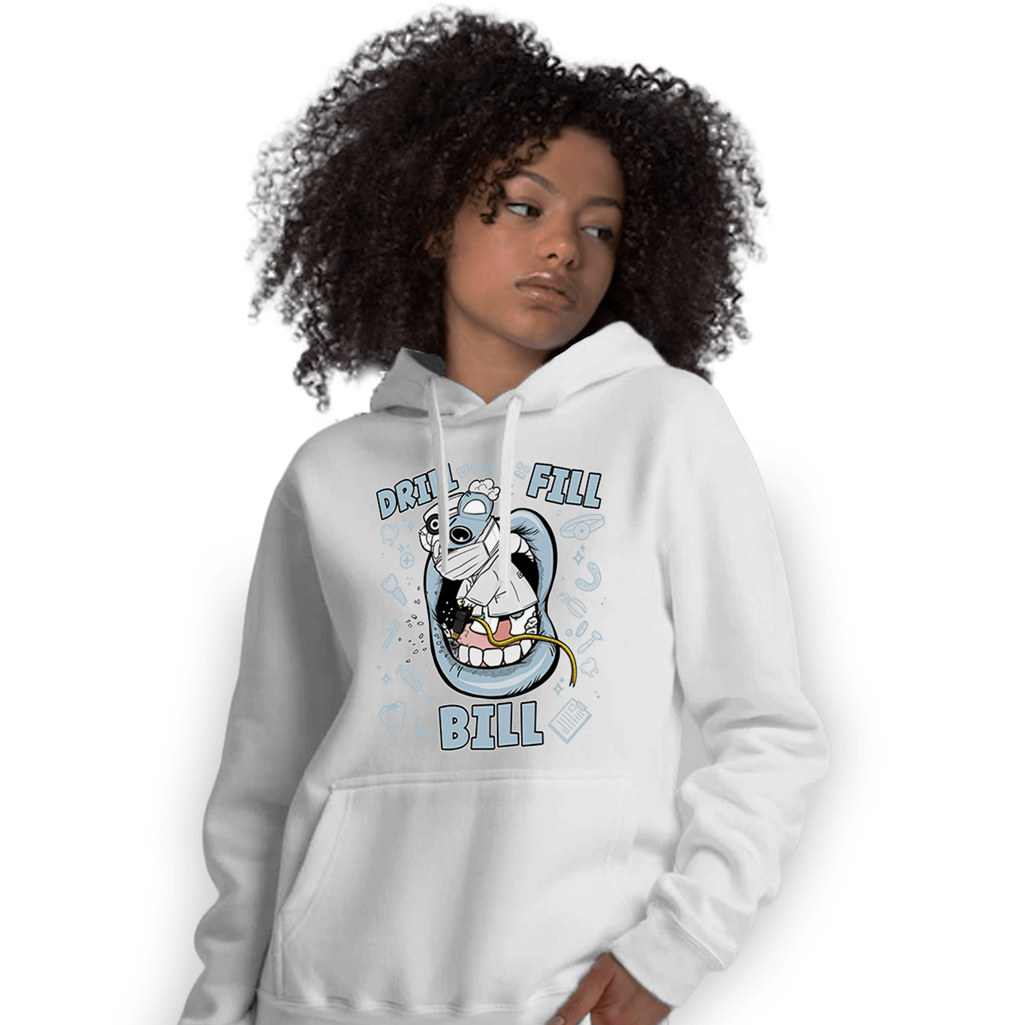 Blue Grey 13s Hoodie Match BER The Dentist - NastyJamz
