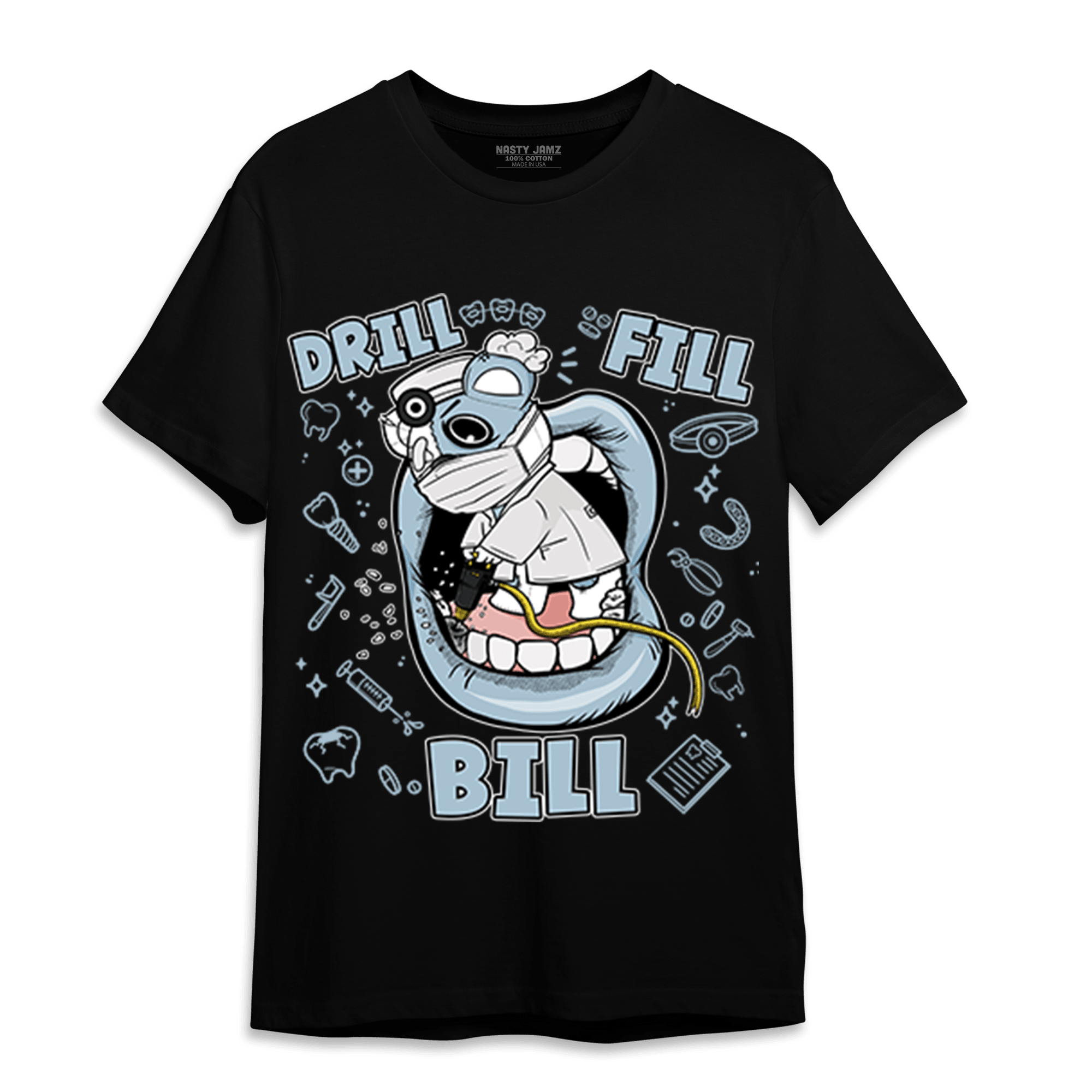Blue Grey 13s T Shirt Match BER The Dentist - NastyJamz