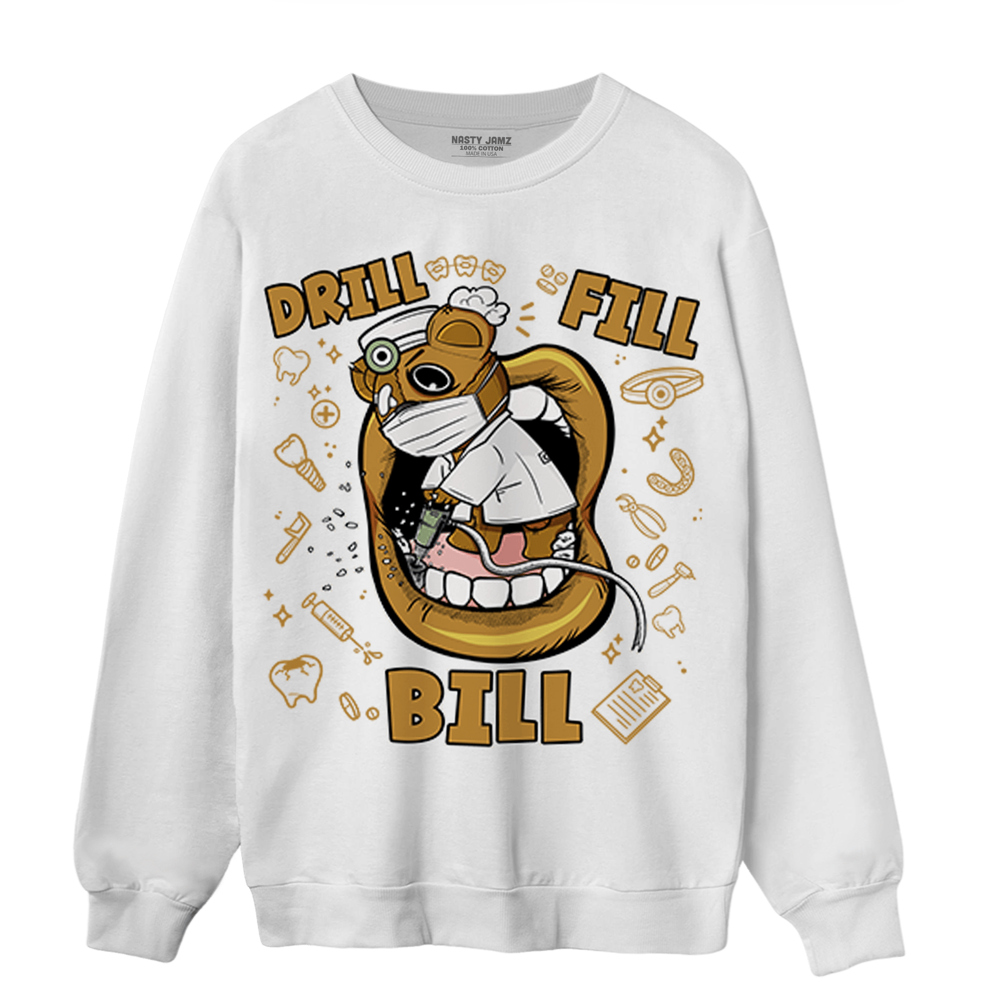 Wheat 13s Sweatshirt Match BER The Dentist - NastyJamz