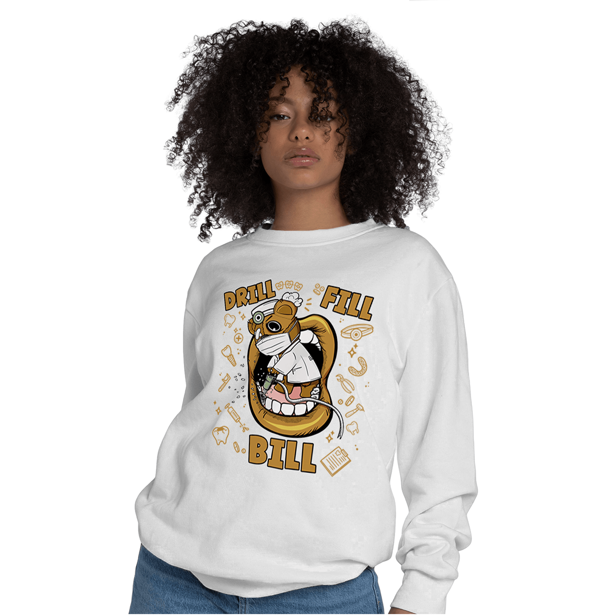 Wheat 13s Sweatshirt Match BER The Dentist - NastyJamz