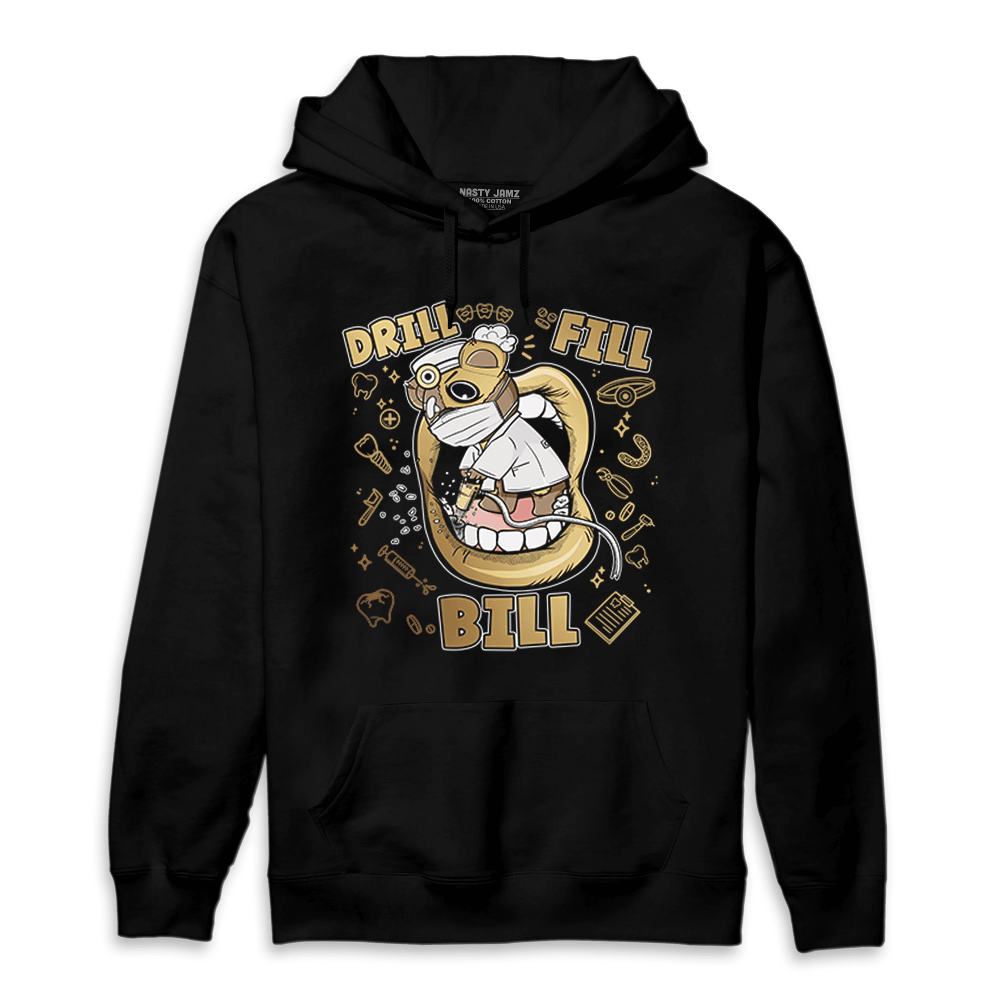 High OG Metallic Gold 1s Hoodie Match BER The Dentist - NastyJamz