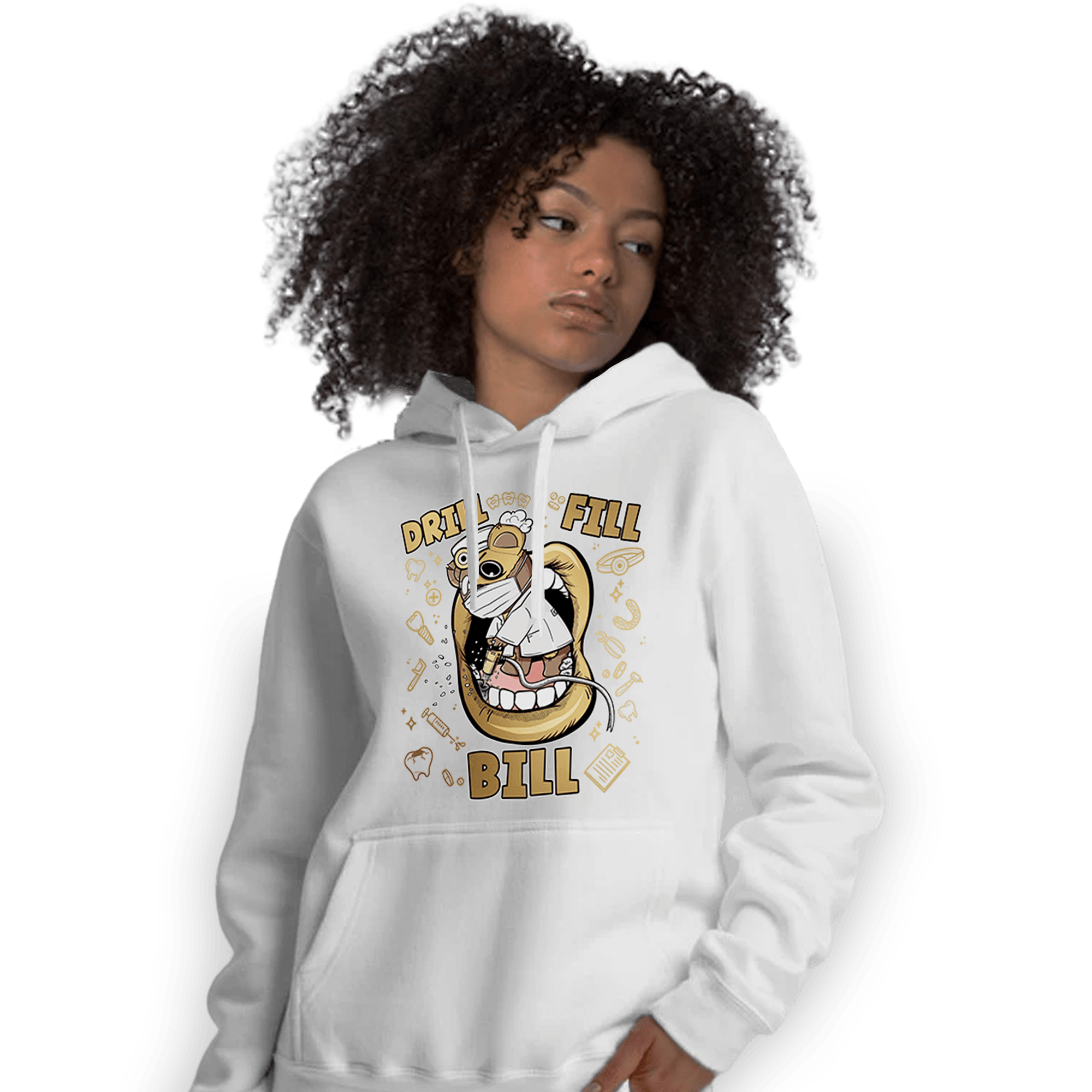 High OG Metallic Gold 1s Hoodie Match BER The Dentist - NastyJamz