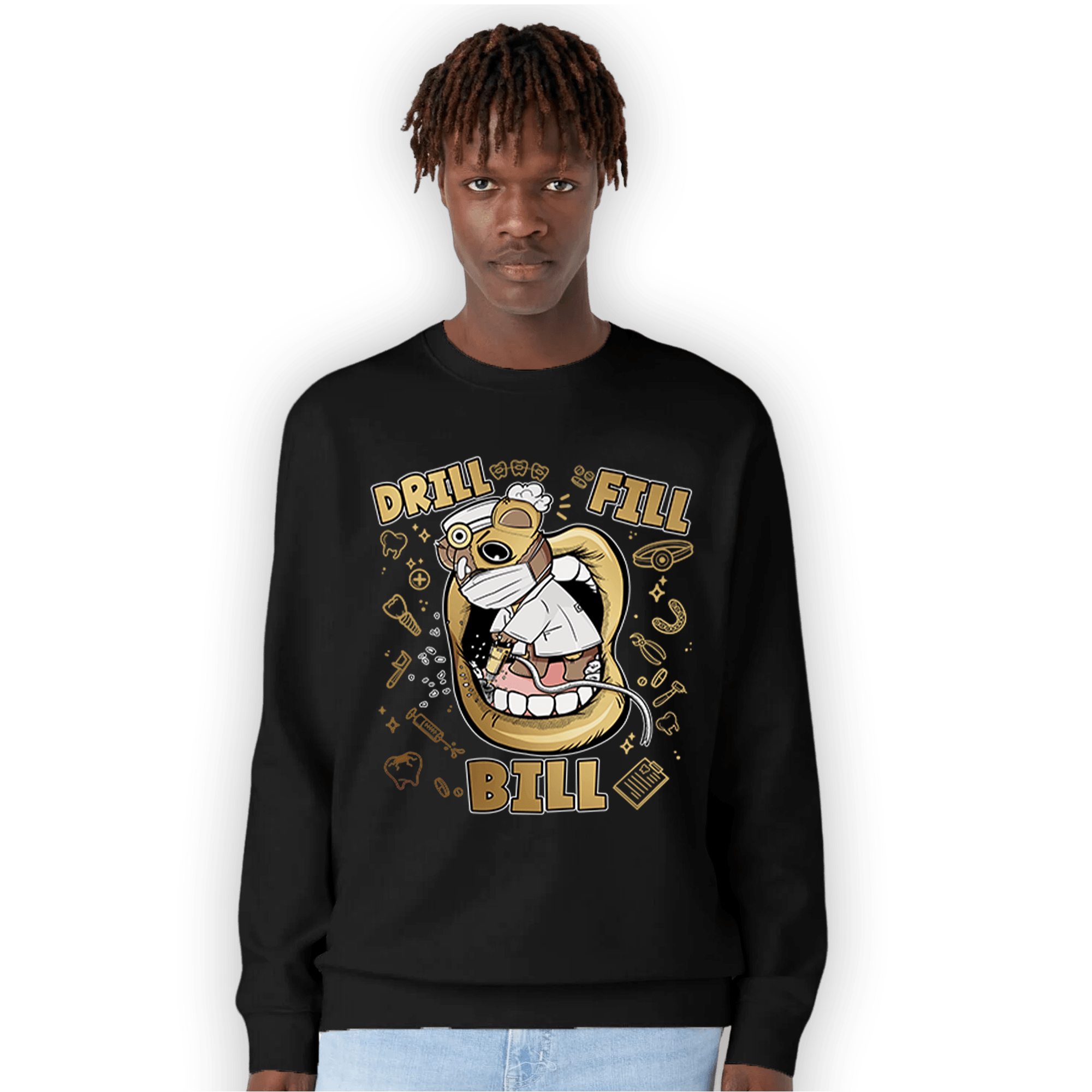 High OG Metallic Gold 1s Sweatshirt Match BER The Dentist - NastyJamz