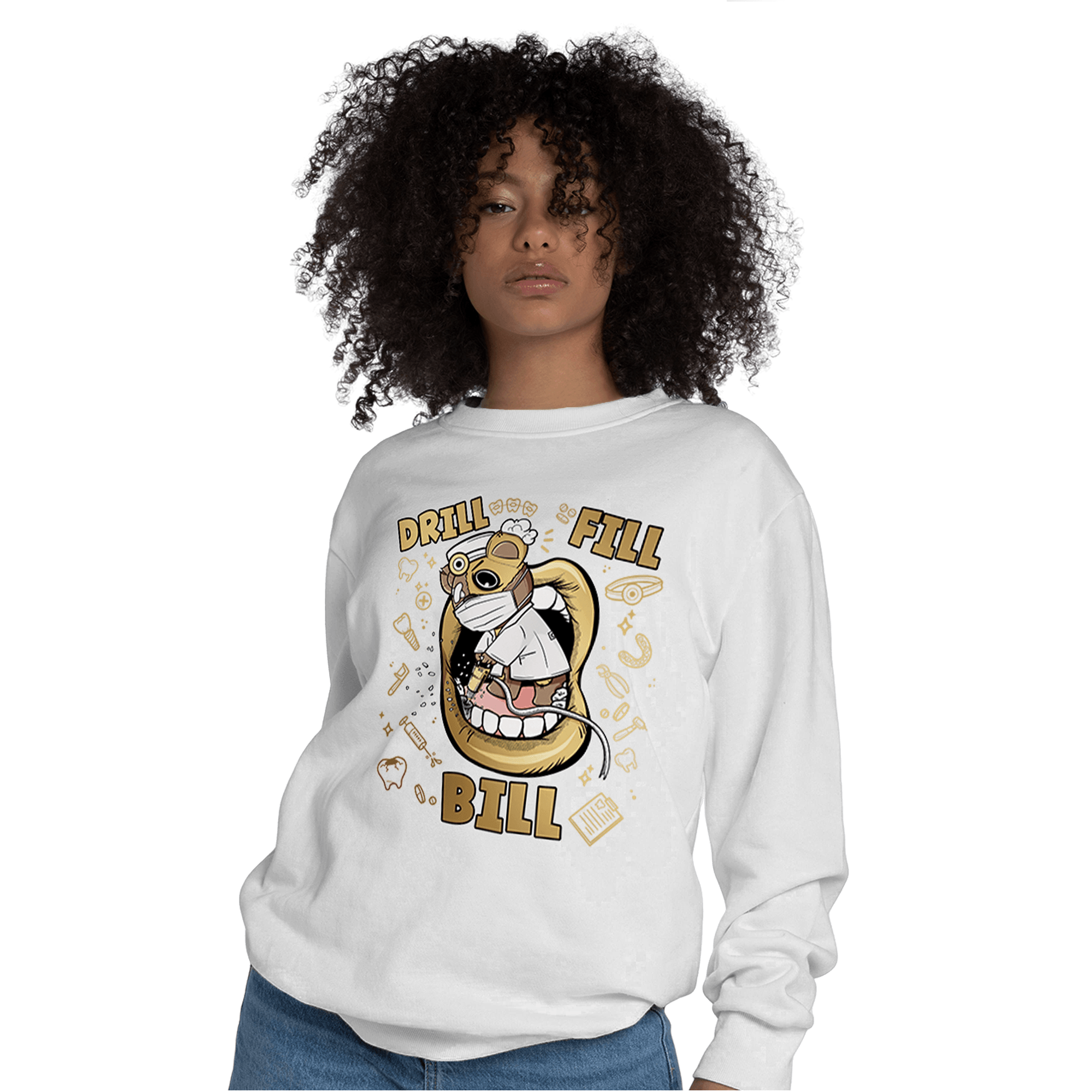 High OG Metallic Gold 1s Sweatshirt Match BER The Dentist - NastyJamz
