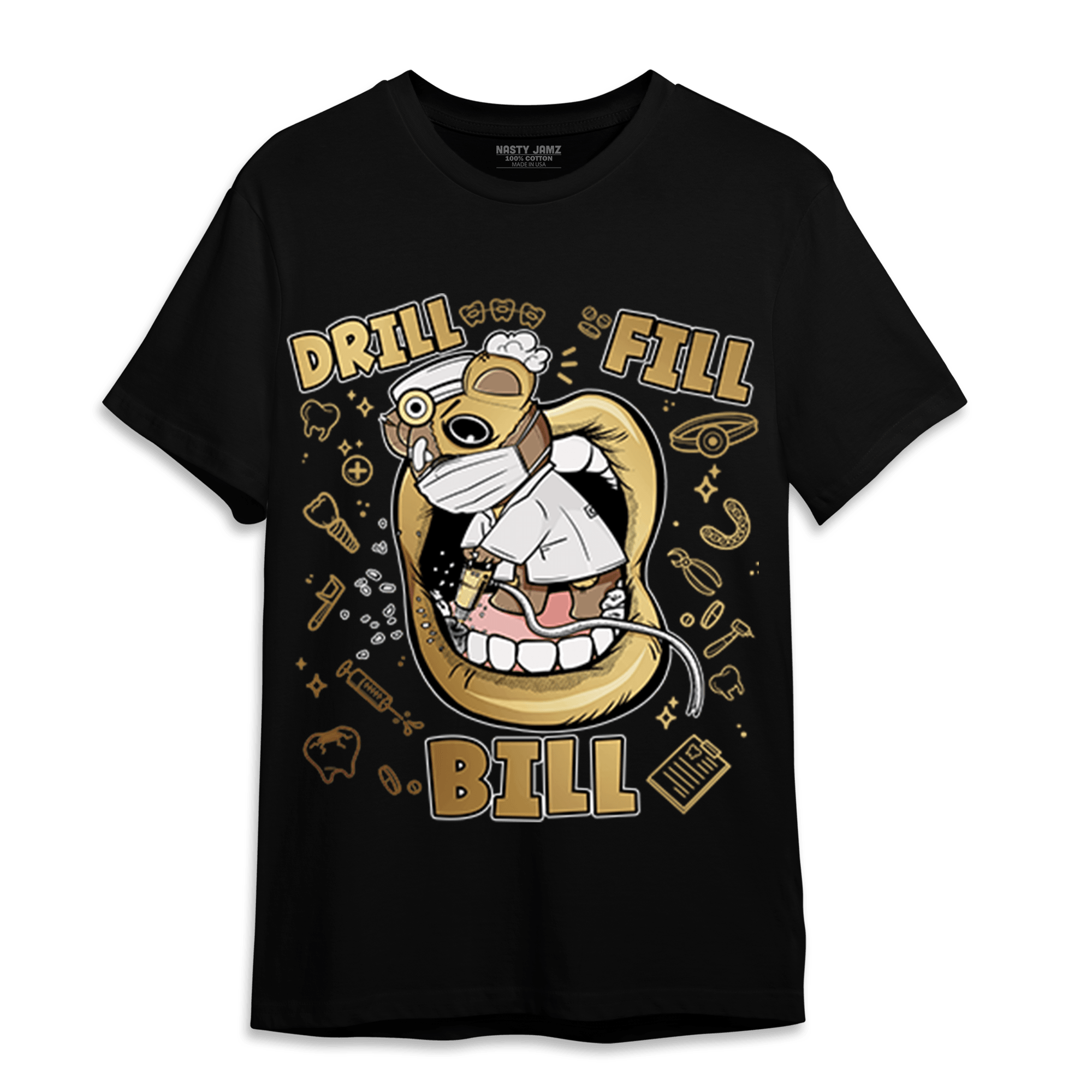 High OG Metallic Gold 1s T Shirt Match BER The Dentist - NastyJamz