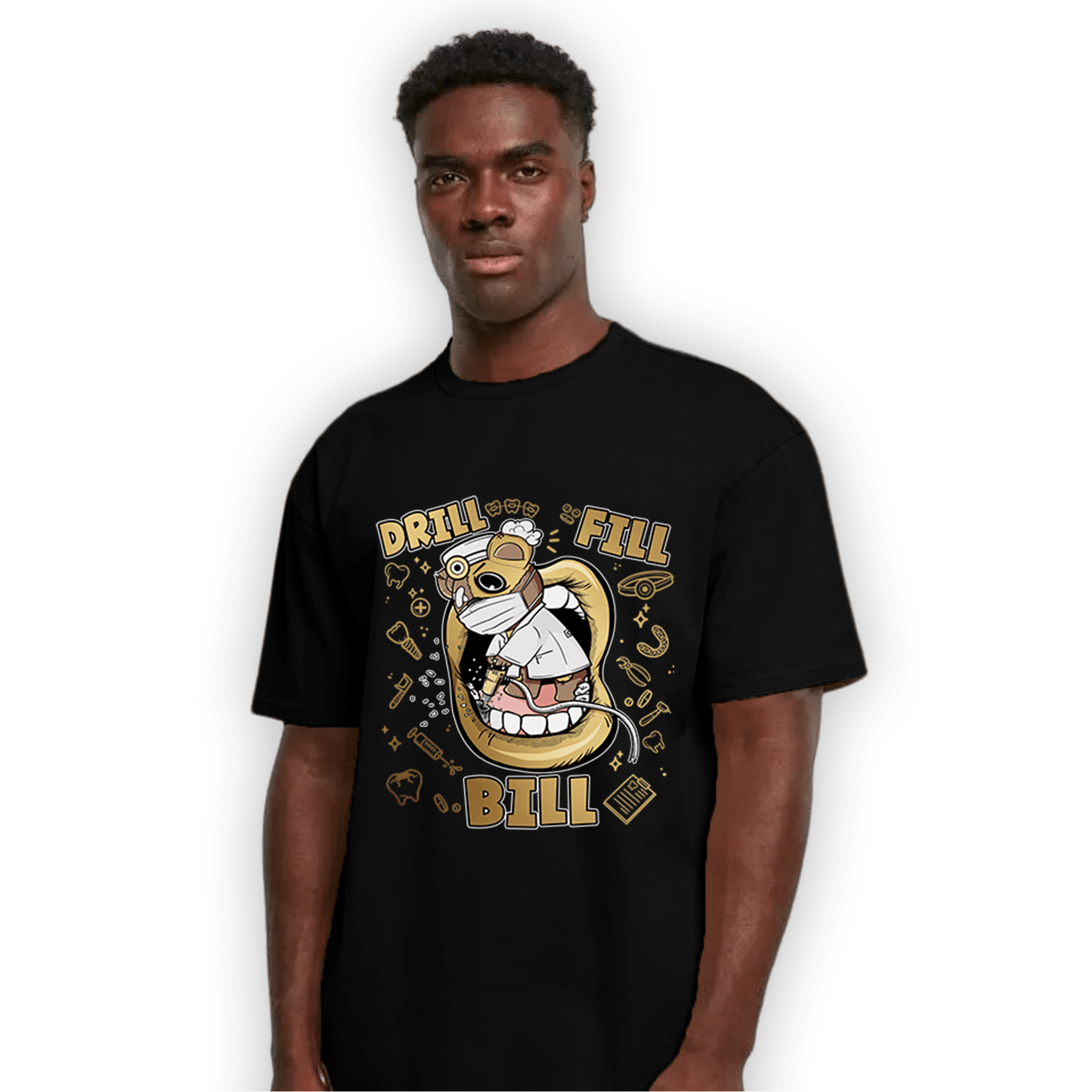 High OG Metallic Gold 1s T Shirt Match BER The Dentist - NastyJamz