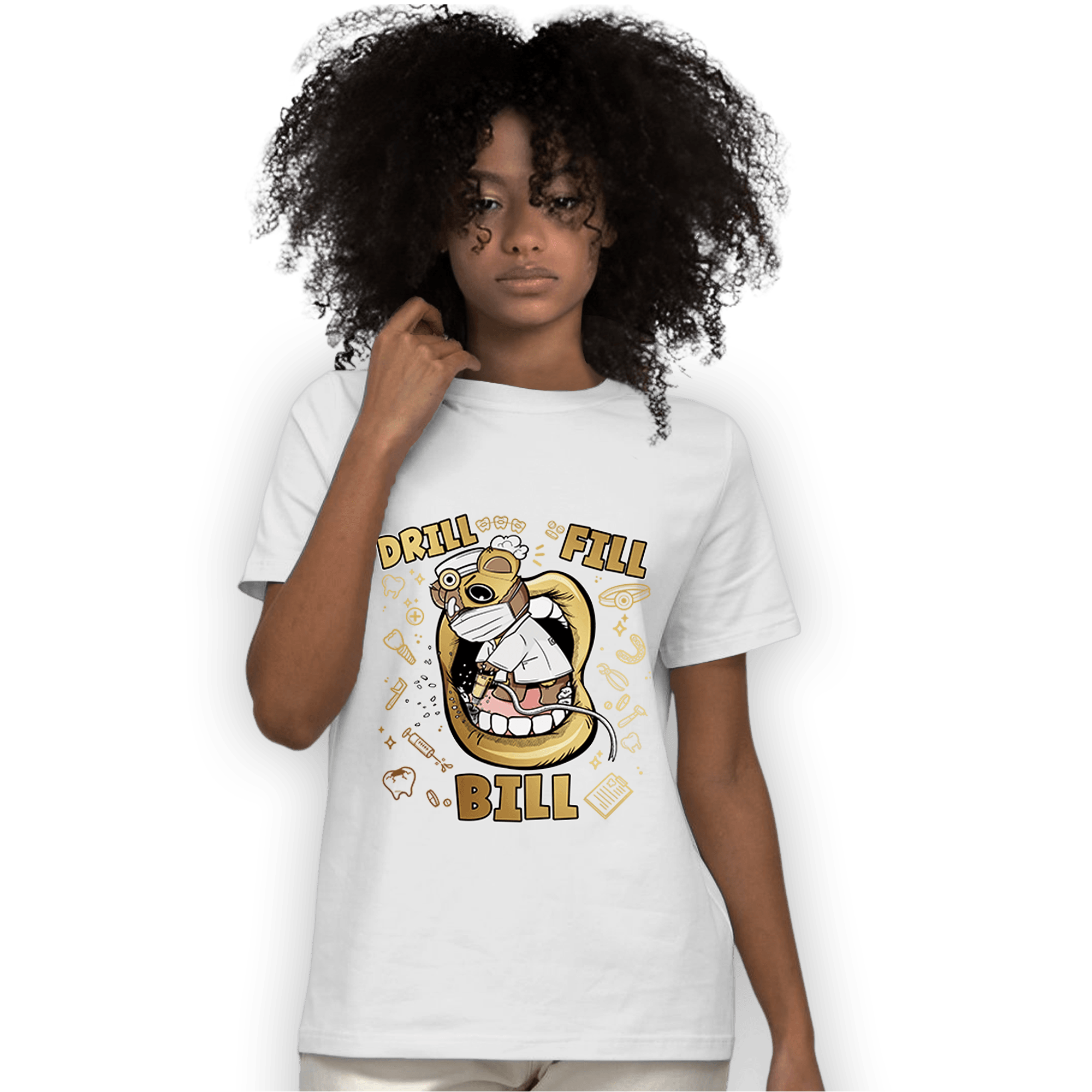 High OG Metallic Gold 1s T Shirt Match BER The Dentist - NastyJamz