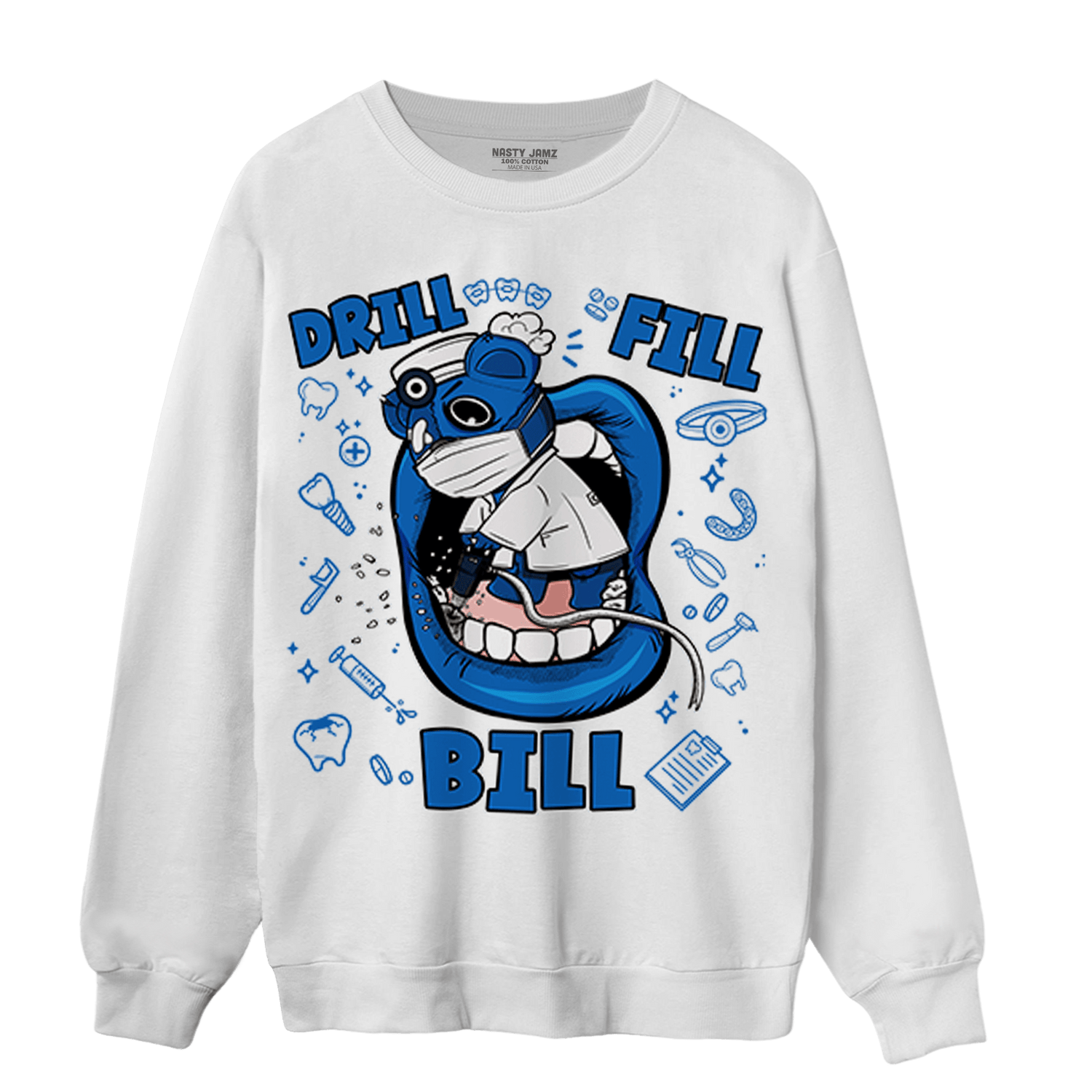 Royal Reimagined 1s Sweatshirt Match BER The Dentist - NastyJamz