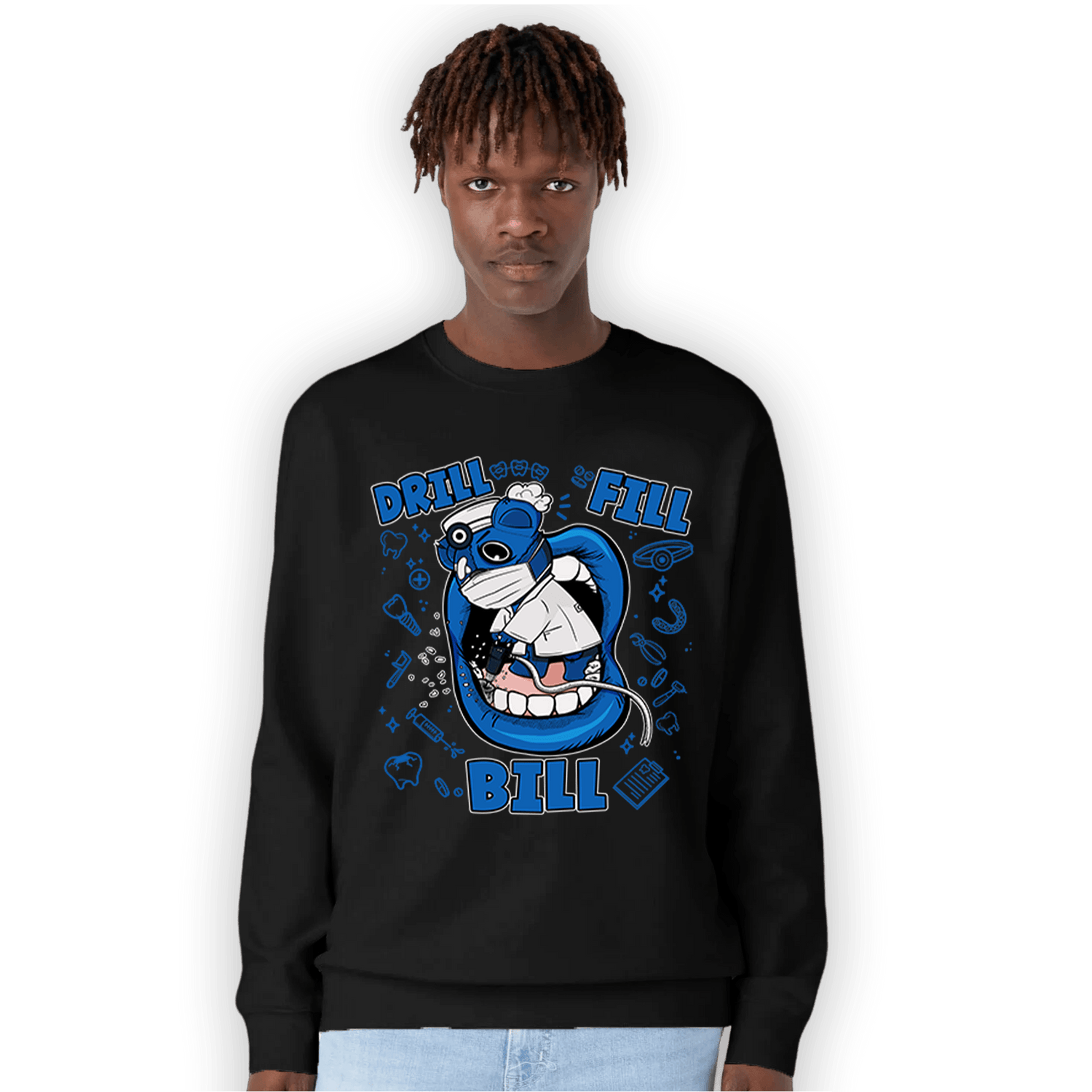 Royal Reimagined 1s Sweatshirt Match BER The Dentist - NastyJamz