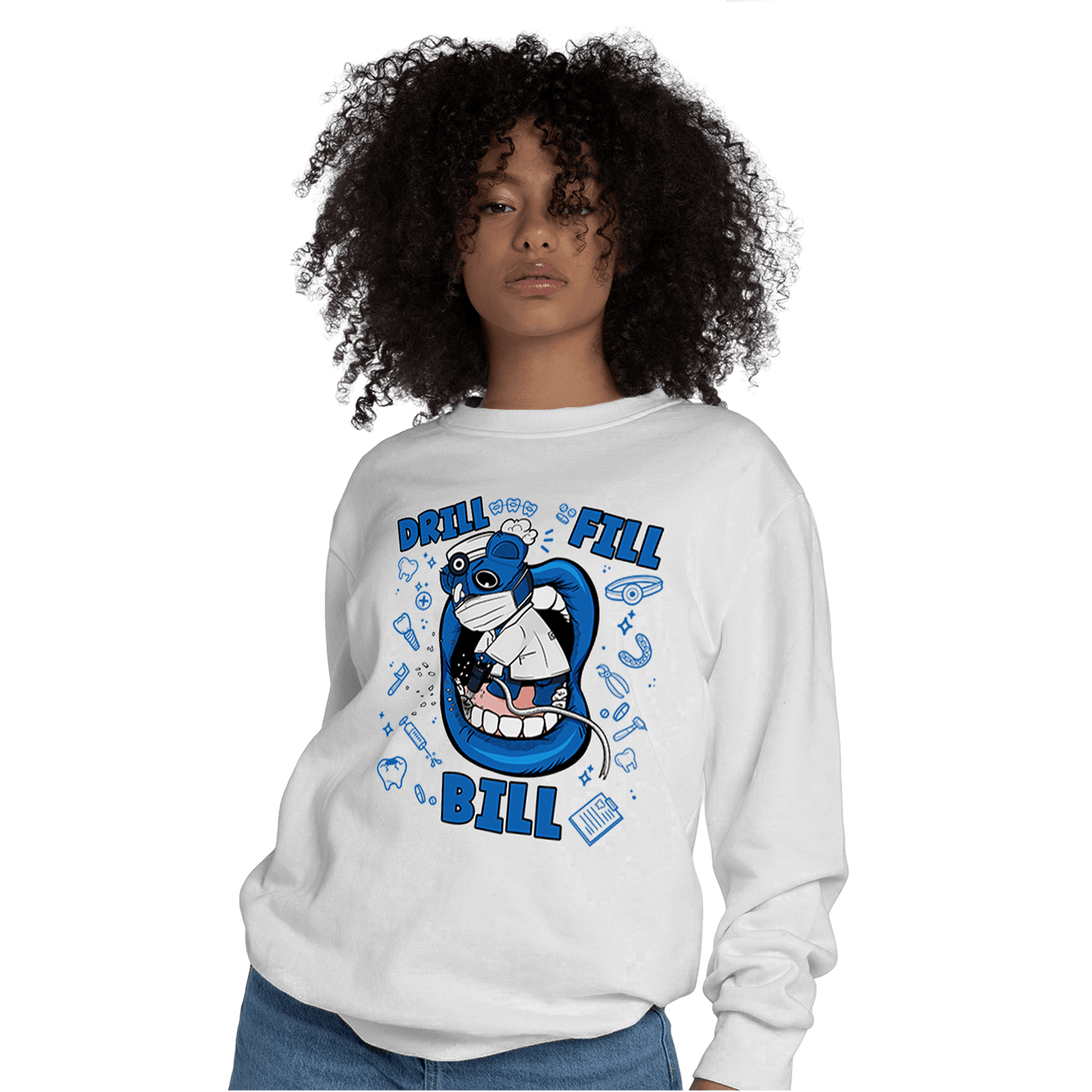 Royal Reimagined 1s Sweatshirt Match BER The Dentist - NastyJamz