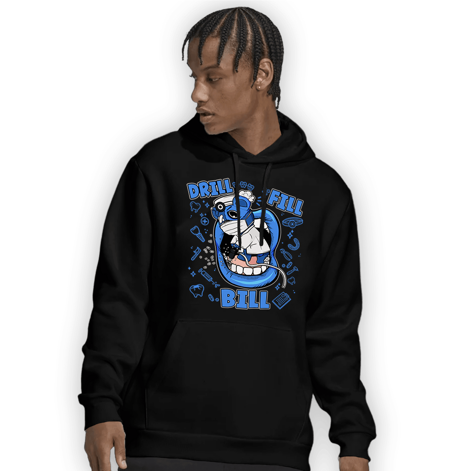 University Blue Toe 1s Hoodie Match BER The Dentist - NastyJamz