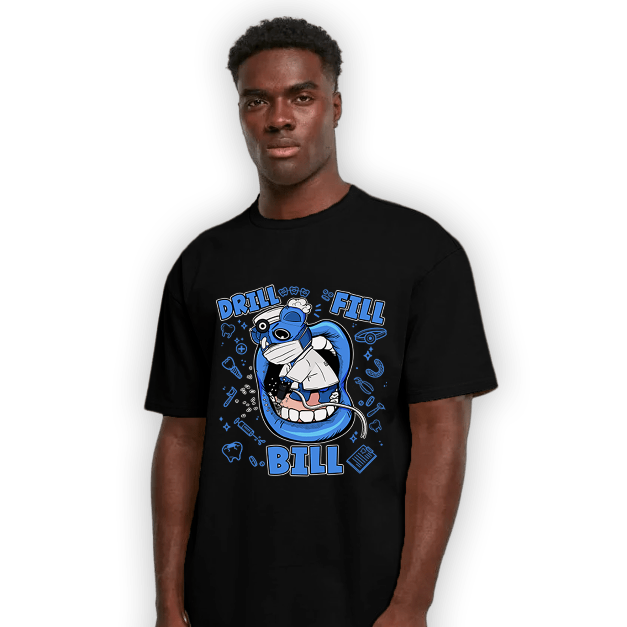 University Blue Toe 1s T Shirt Match BER The Dentist - NastyJamz