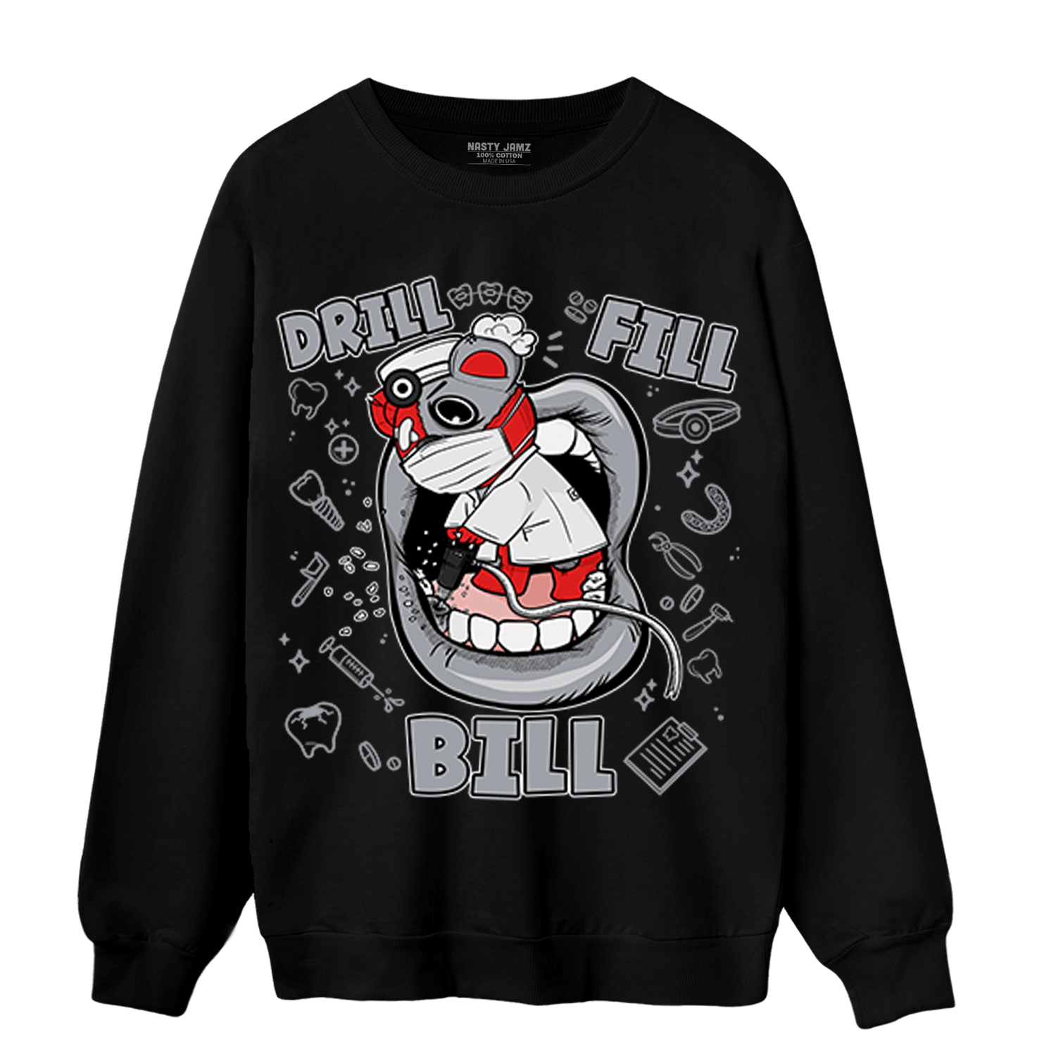 Bred Reimagined 4s Sweatshirt Match BER The Dentist - NastyJamz