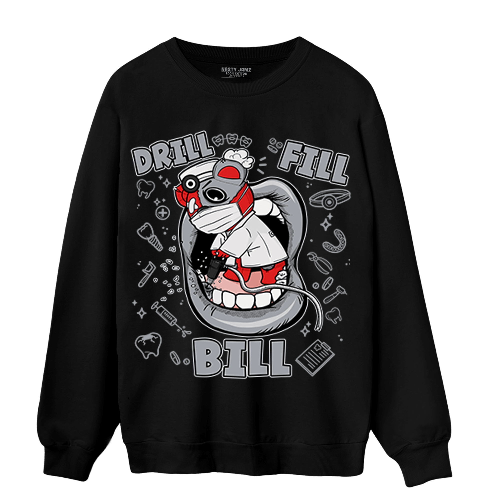 Bred Reimagined 4s Sweatshirt Match BER The Dentist - NastyJamz