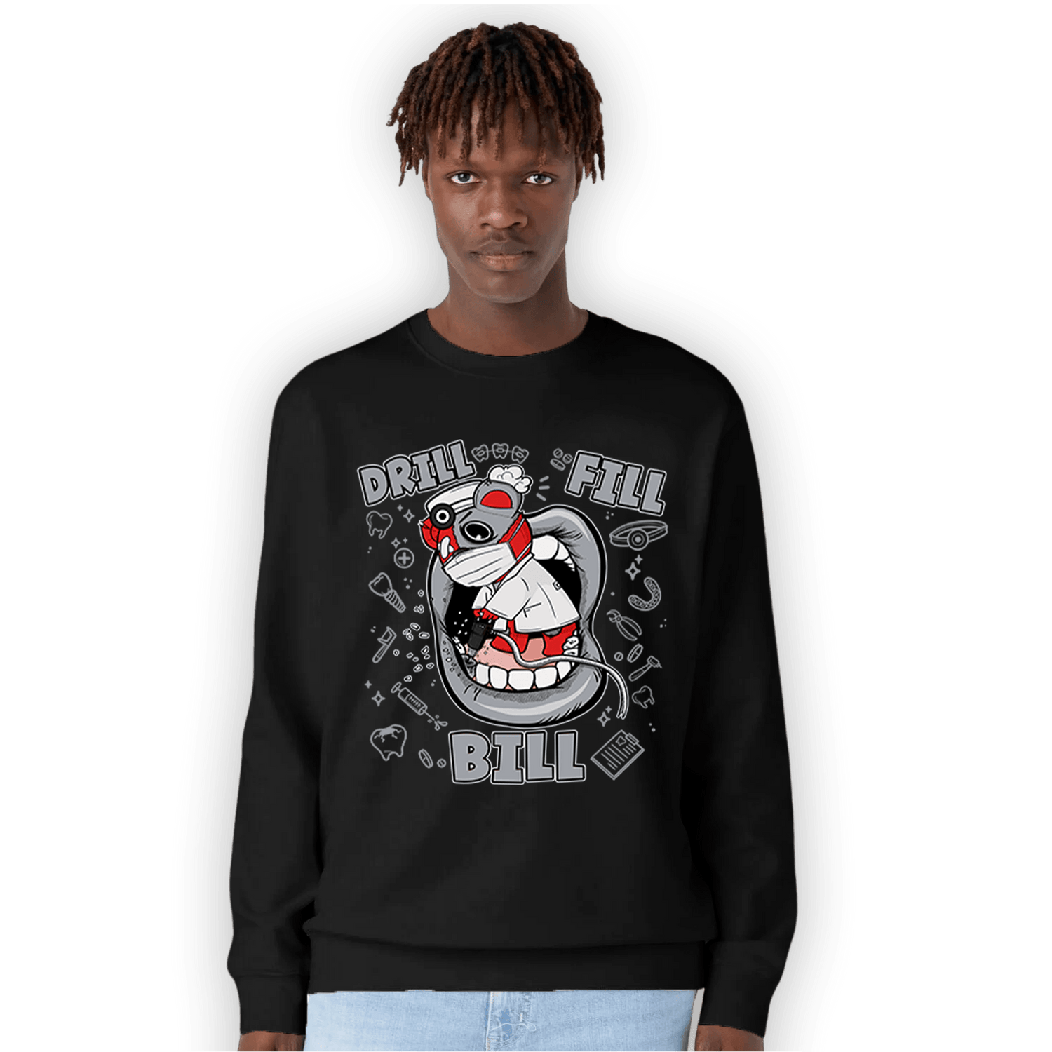 Bred Reimagined 4s Sweatshirt Match BER The Dentist - NastyJamz