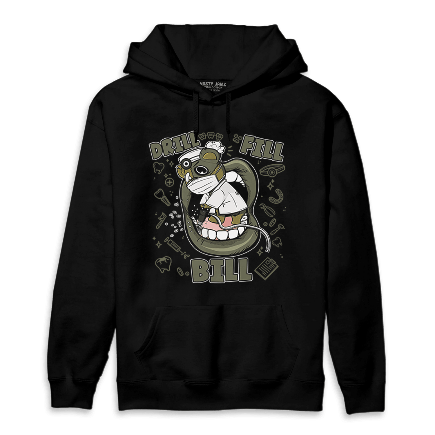 SE Craft Medium Olive 4s Hoodie Match BER The Dentist - NastyJamz
