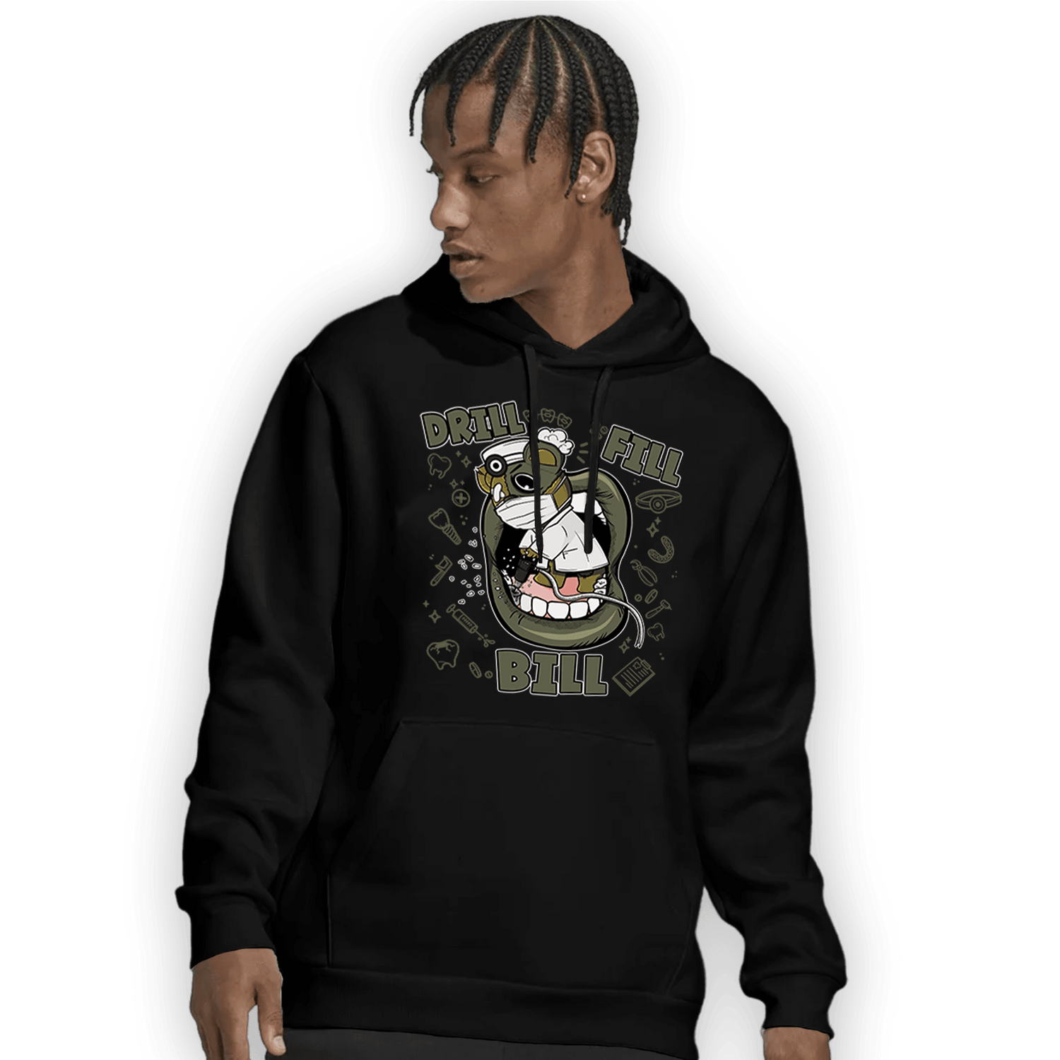 SE Craft Medium Olive 4s Hoodie Match BER The Dentist - NastyJamz