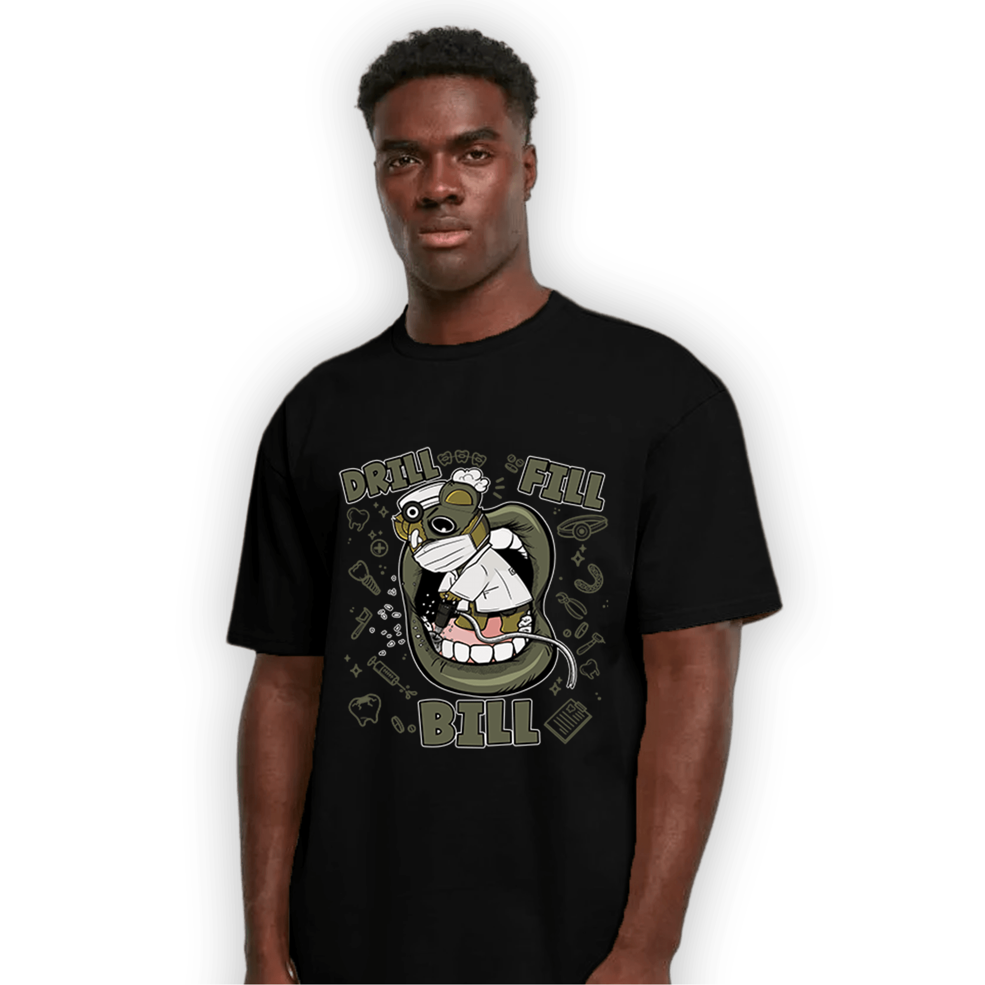 SE Craft Medium Olive 4s T Shirt Match BER The Dentist - NastyJamz