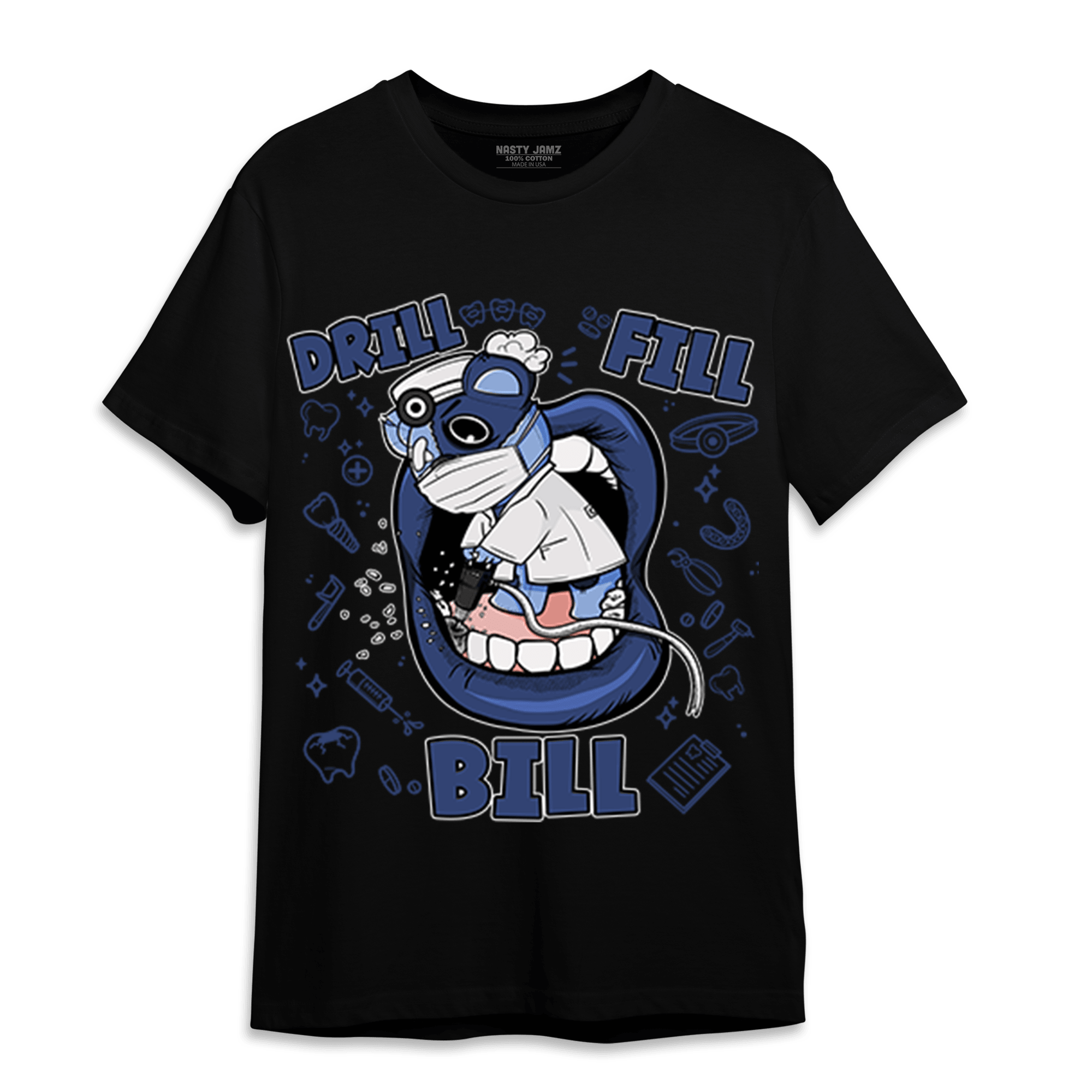 Midnight Navy 5s T Shirt Match BER The Dentist - NastyJamz