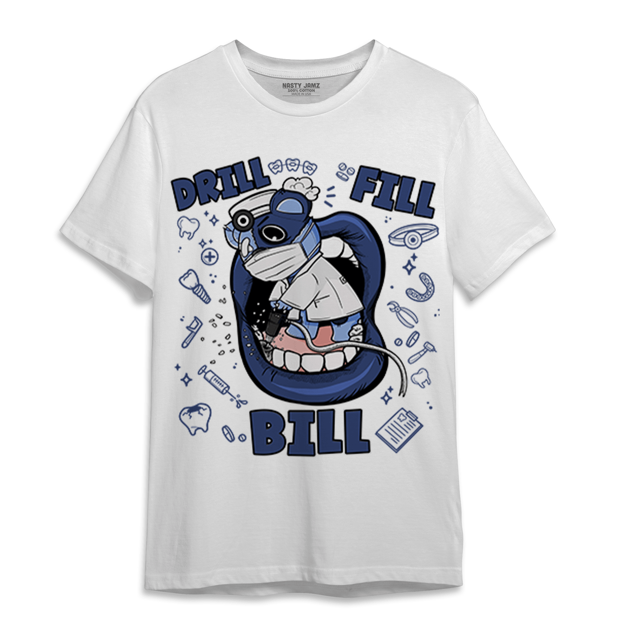 Midnight Navy 5s T Shirt Match BER The Dentist - NastyJamz