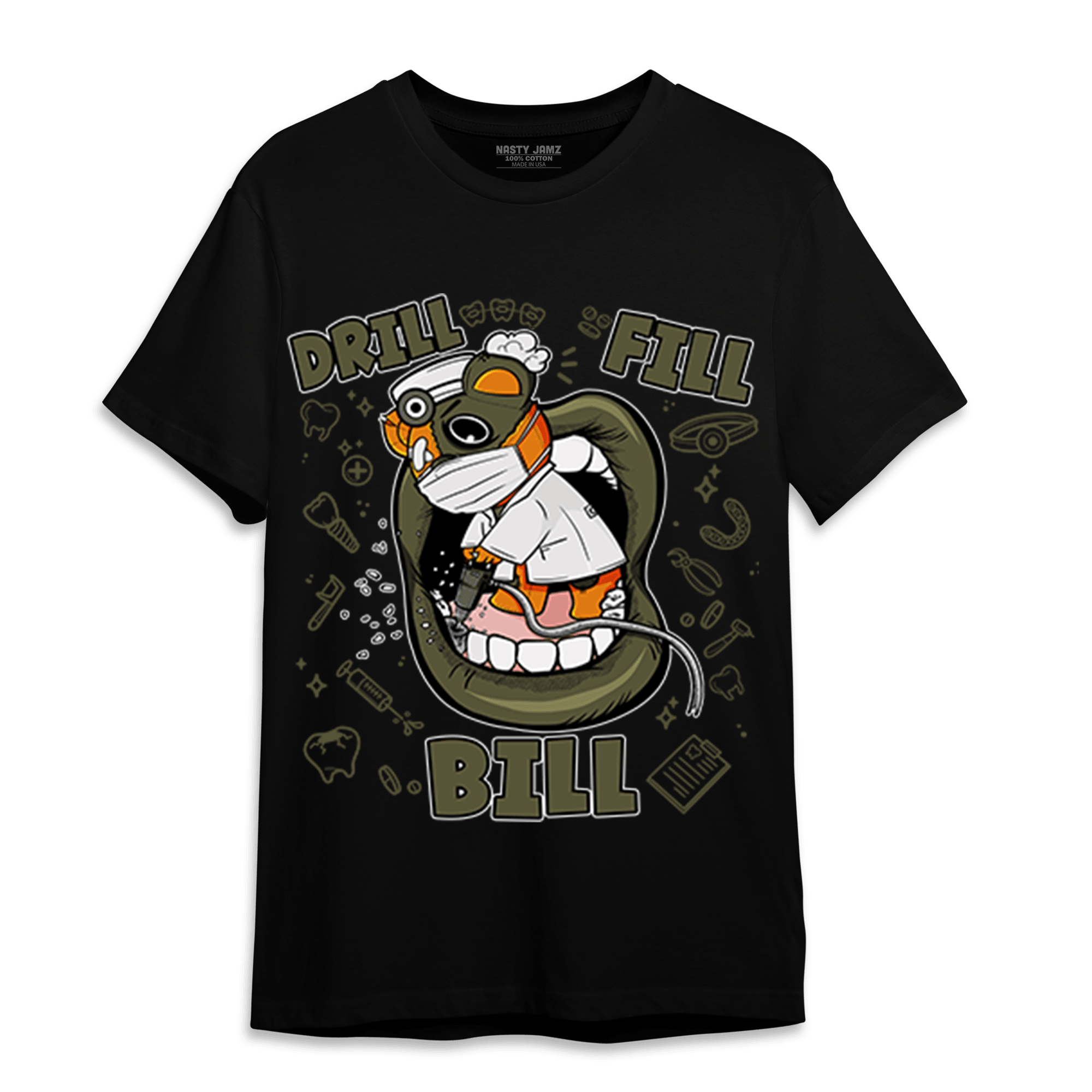Olive 5s T Shirt Match BER The Dentist - NastyJamz