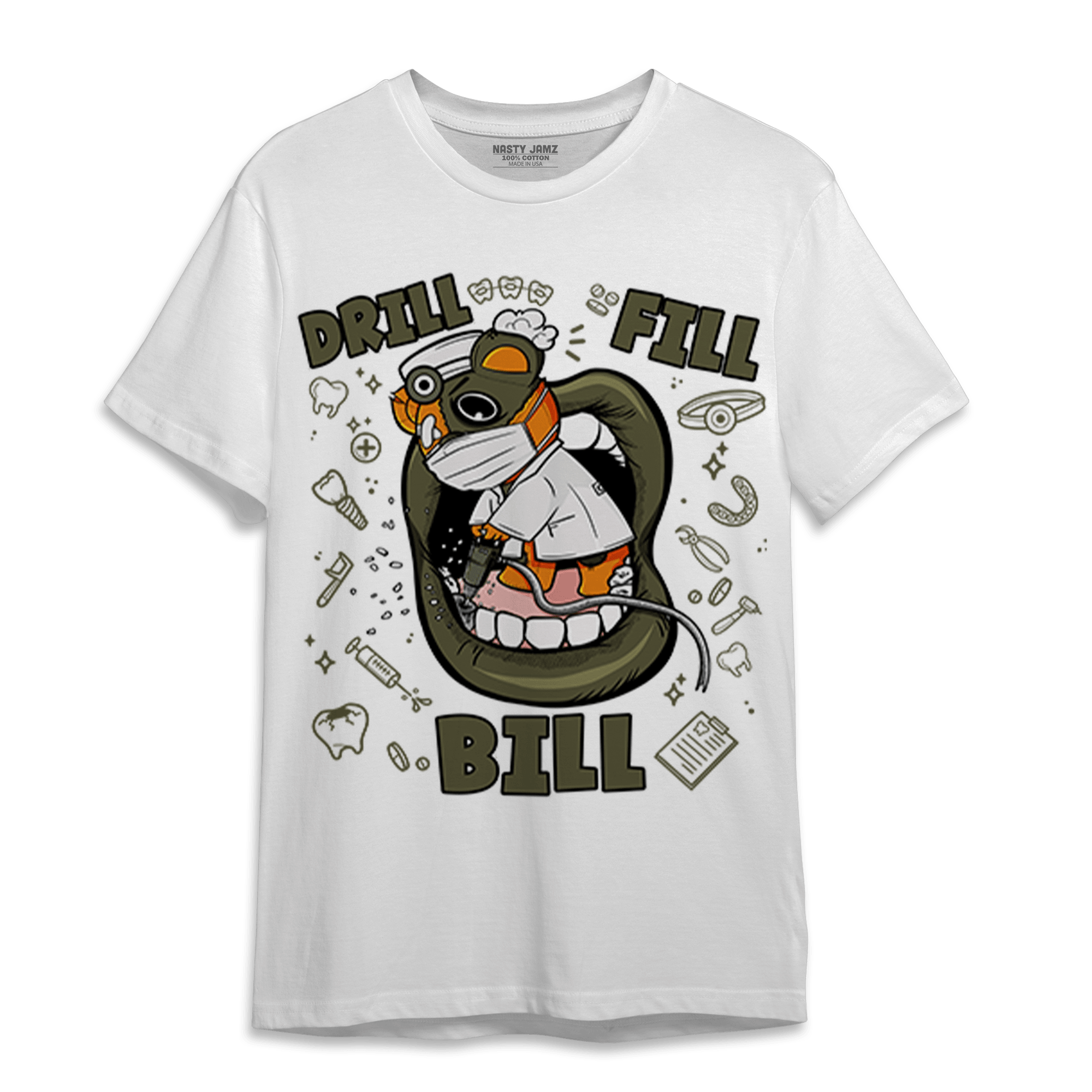 Olive 5s T Shirt Match BER The Dentist - NastyJamz