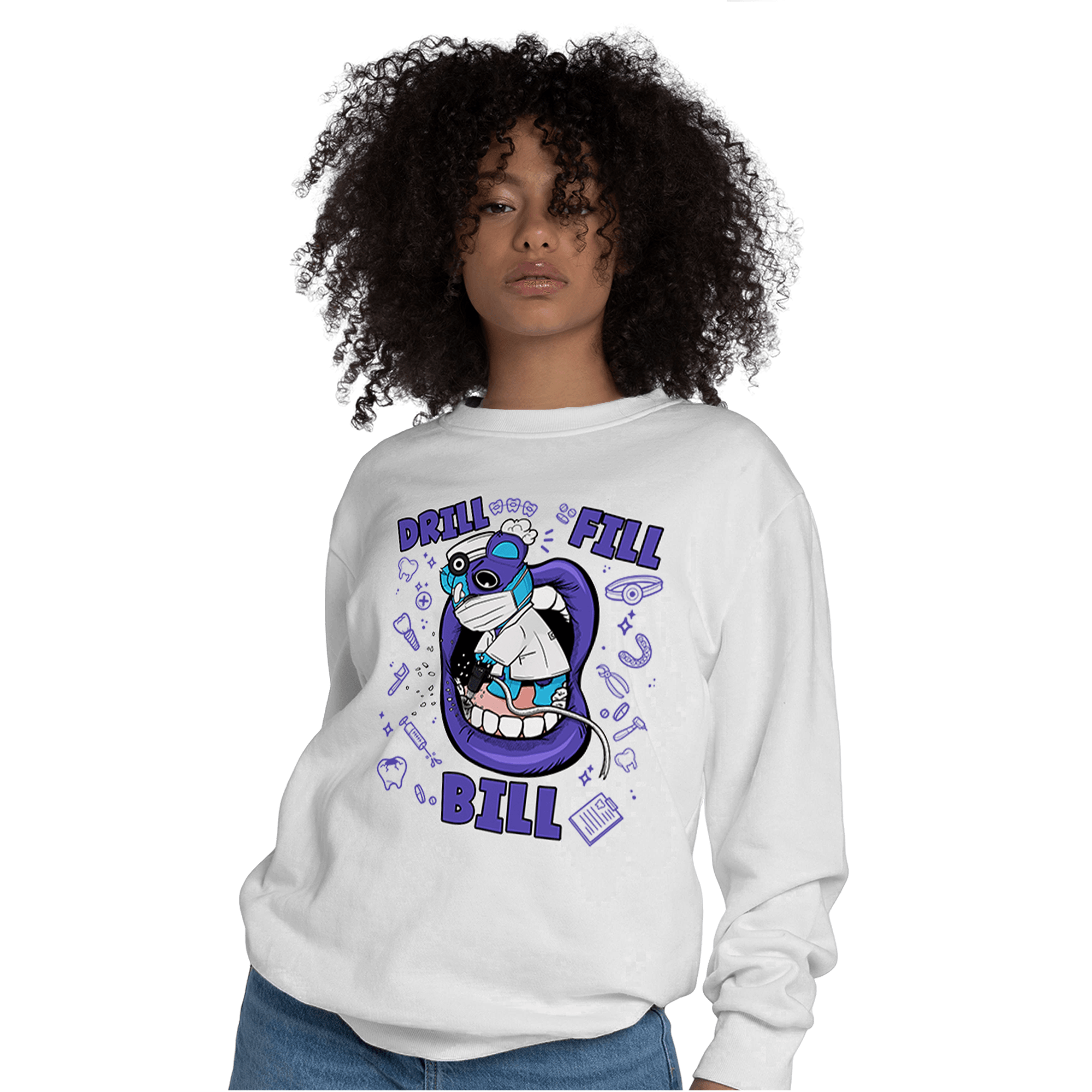 Aqua 6s Sweatshirt Match BER The Dentist - NastyJamz