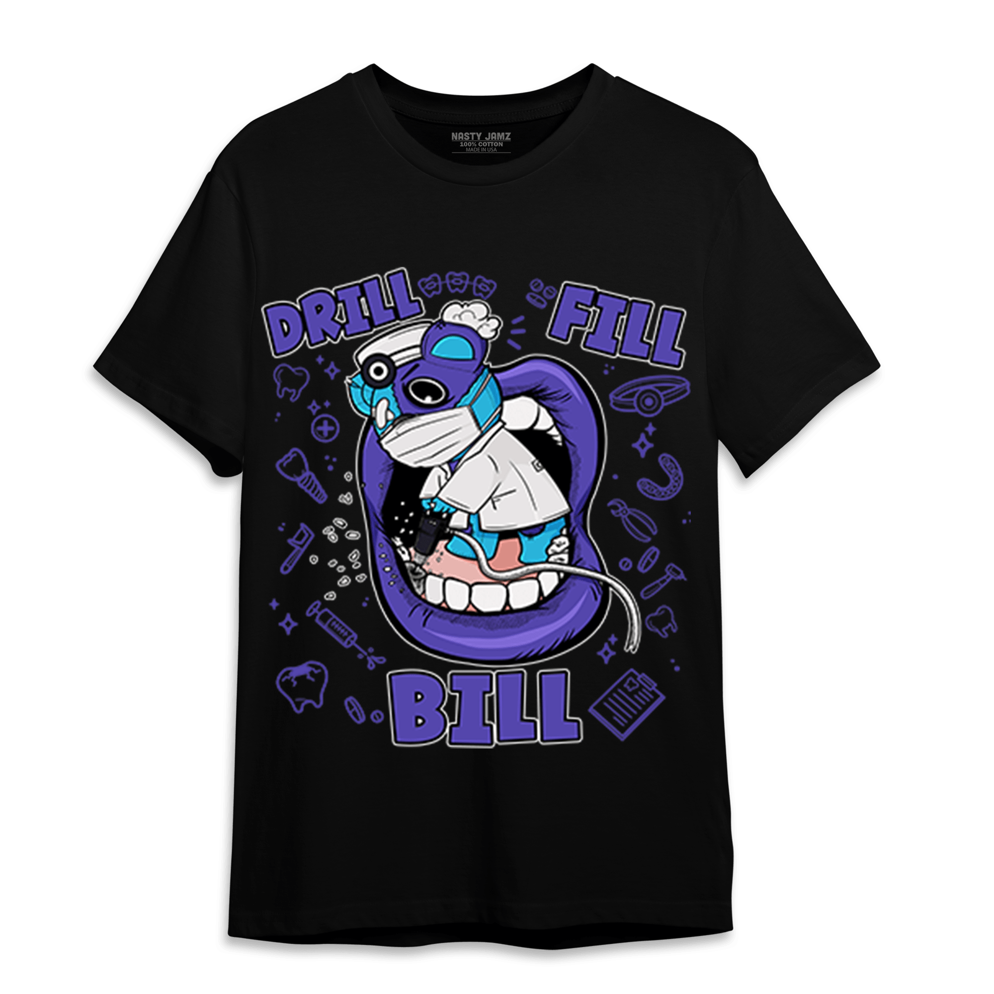 Aqua 6s T Shirt Match BER The Dentist - NastyJamz